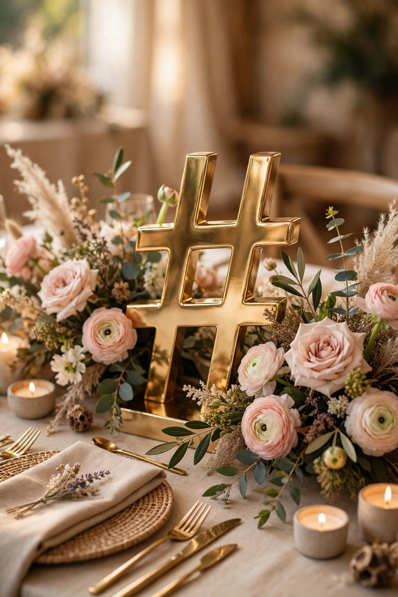 Wedding hashtag sign displaying MillerAndCoForever