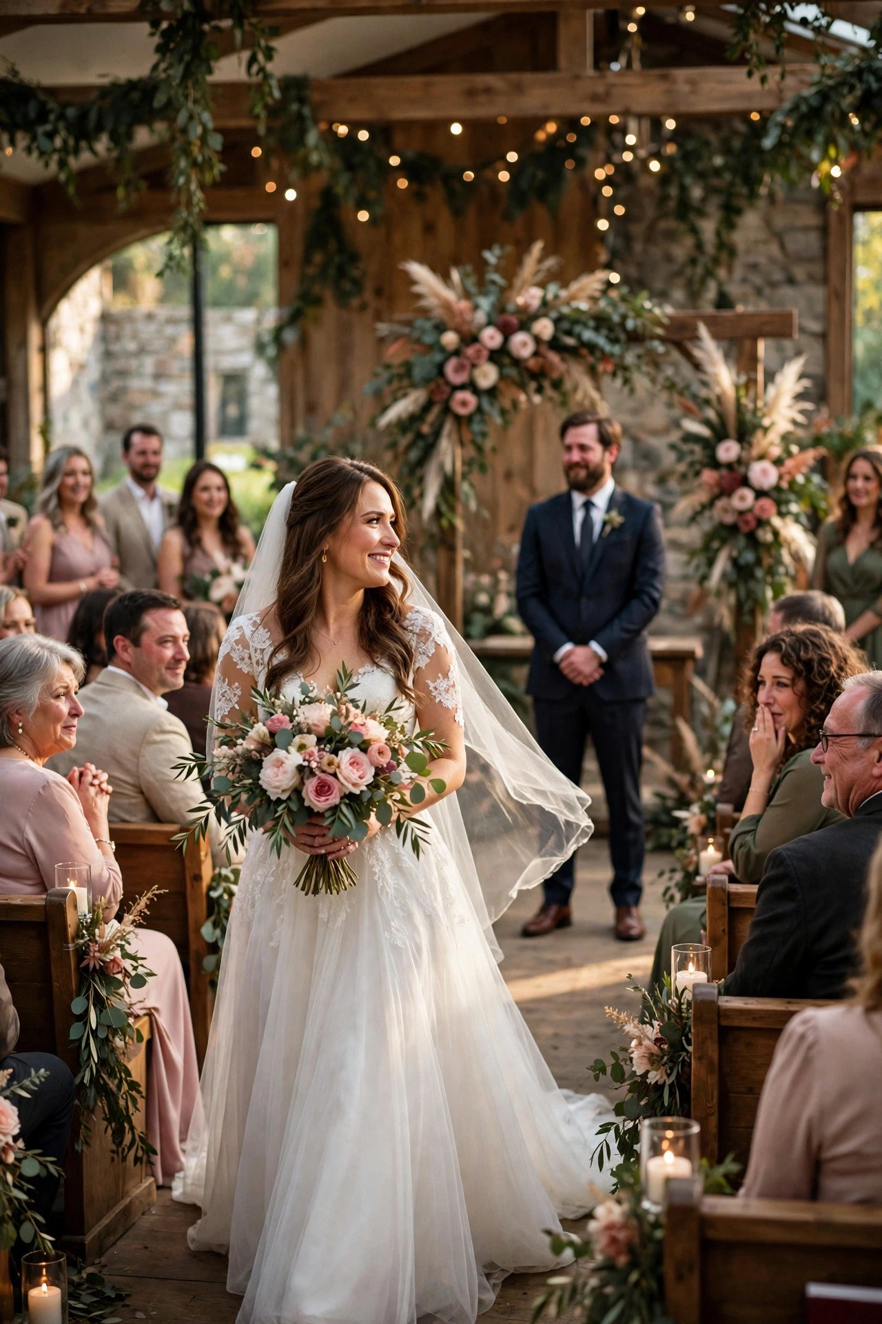 Wedding hashtag sign displaying JohnsonMeetsForever