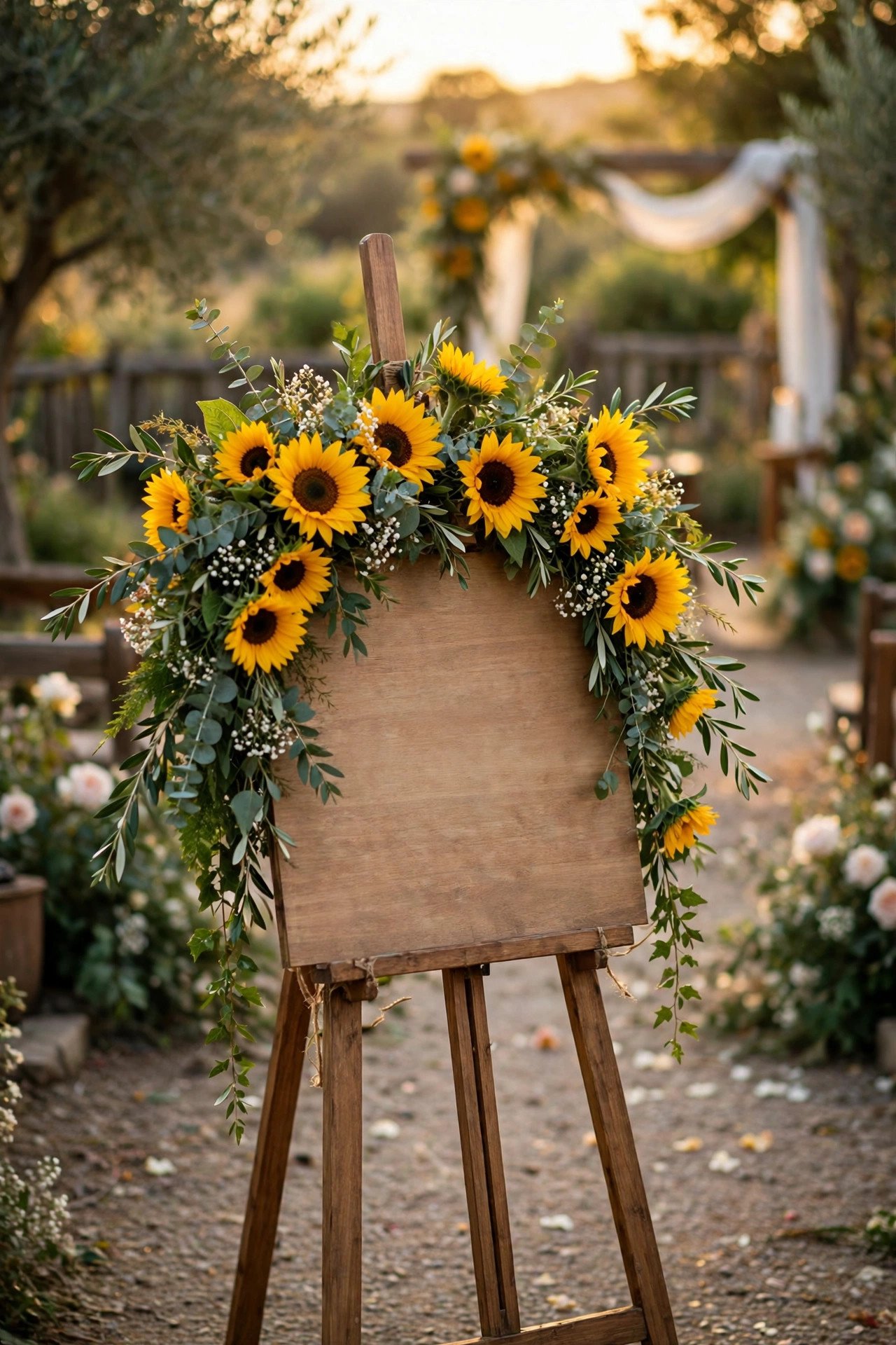 Wedding hashtag idea #AbigailWedsAlexander shown on elegant reception signage