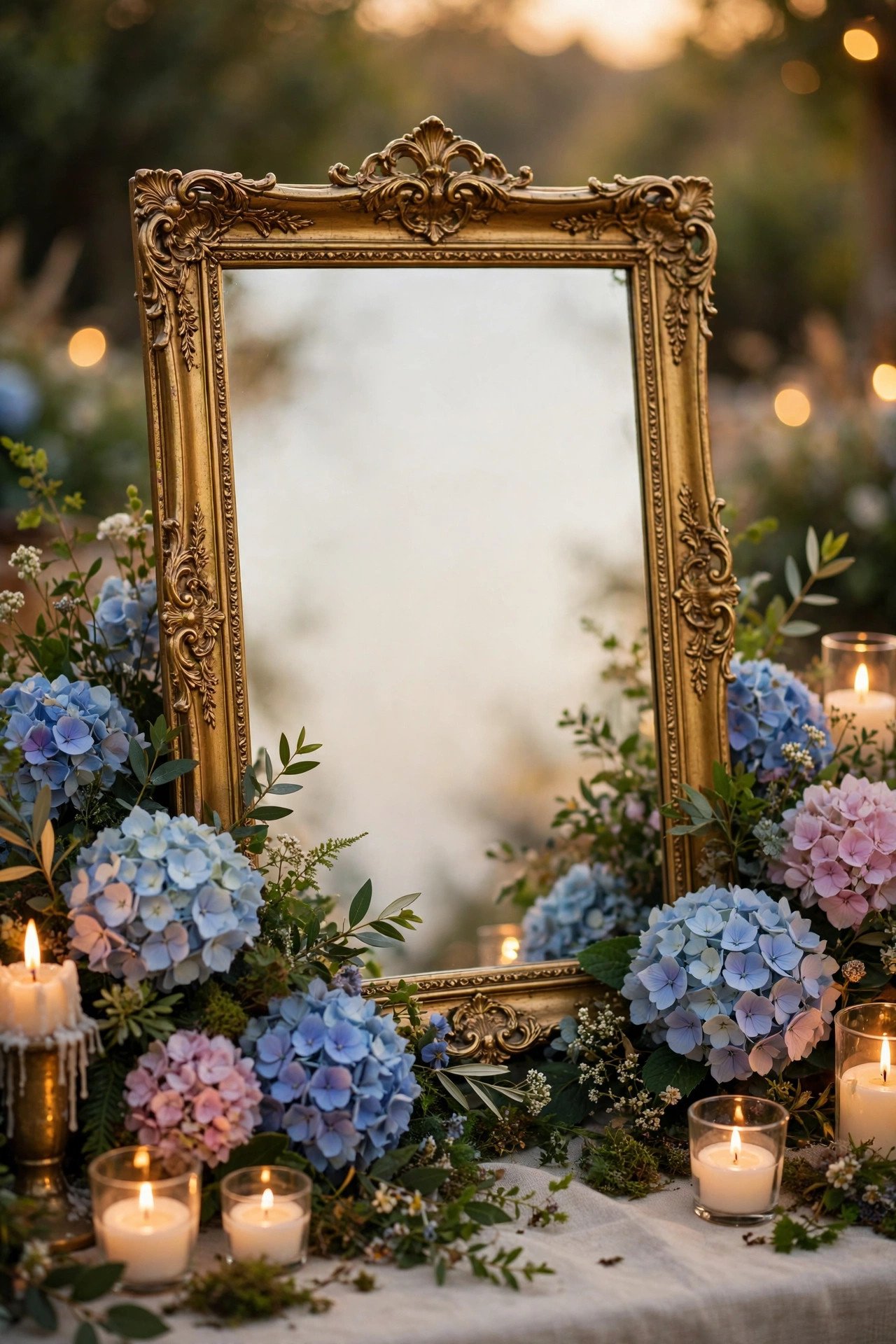 Wedding hashtag idea #MrAndMrsYoung shown on elegant reception signage