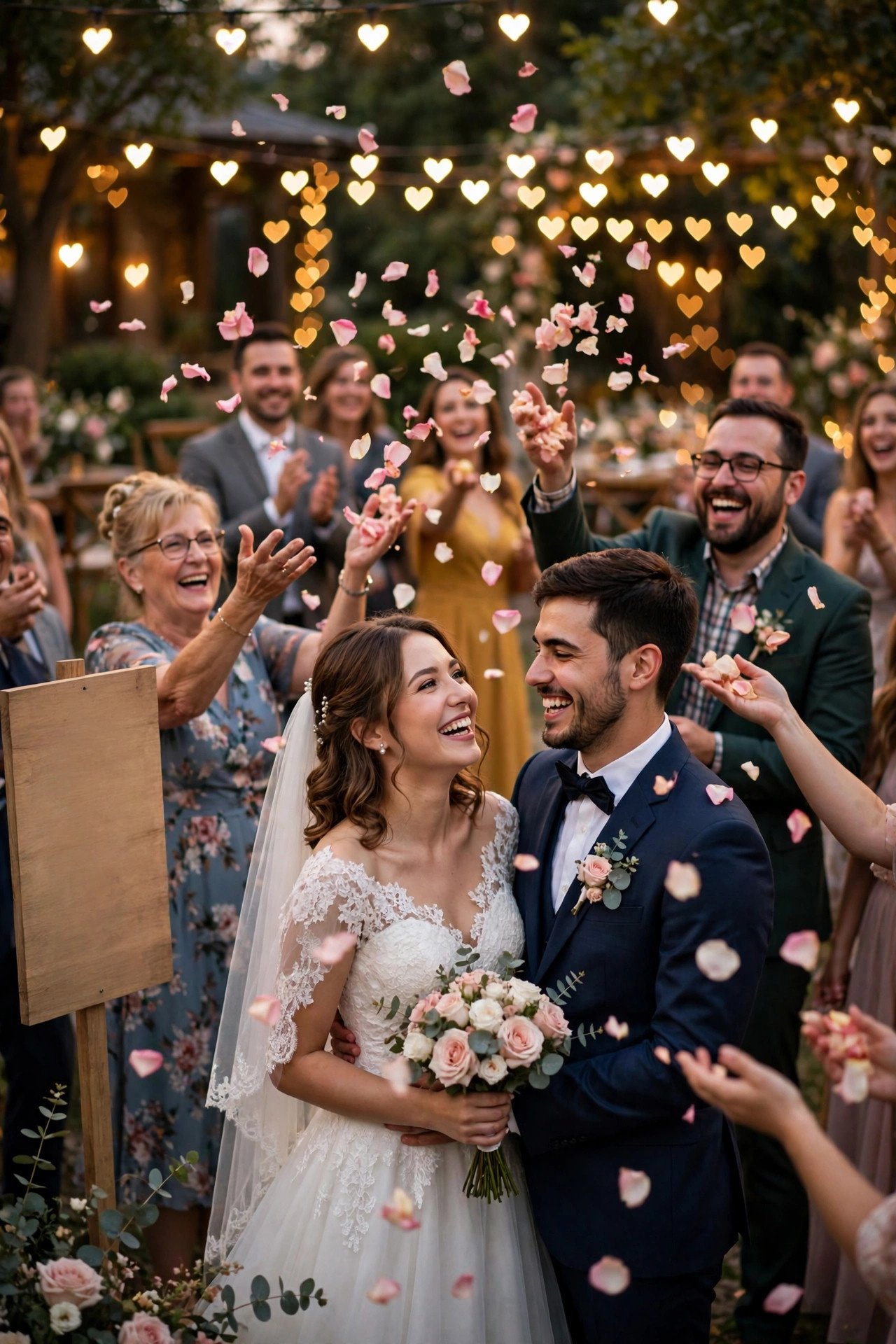Wedding hashtag idea #SerenityBeMineGrayson shown on elegant reception signage