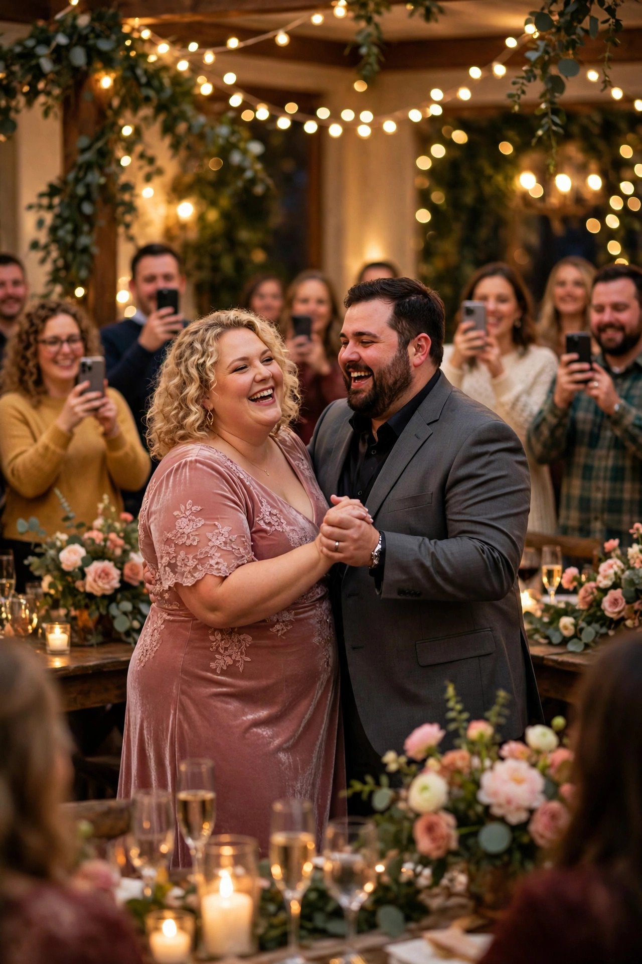 Wedding hashtag idea #ClairePlusBrayden2027 shown on elegant reception signage
