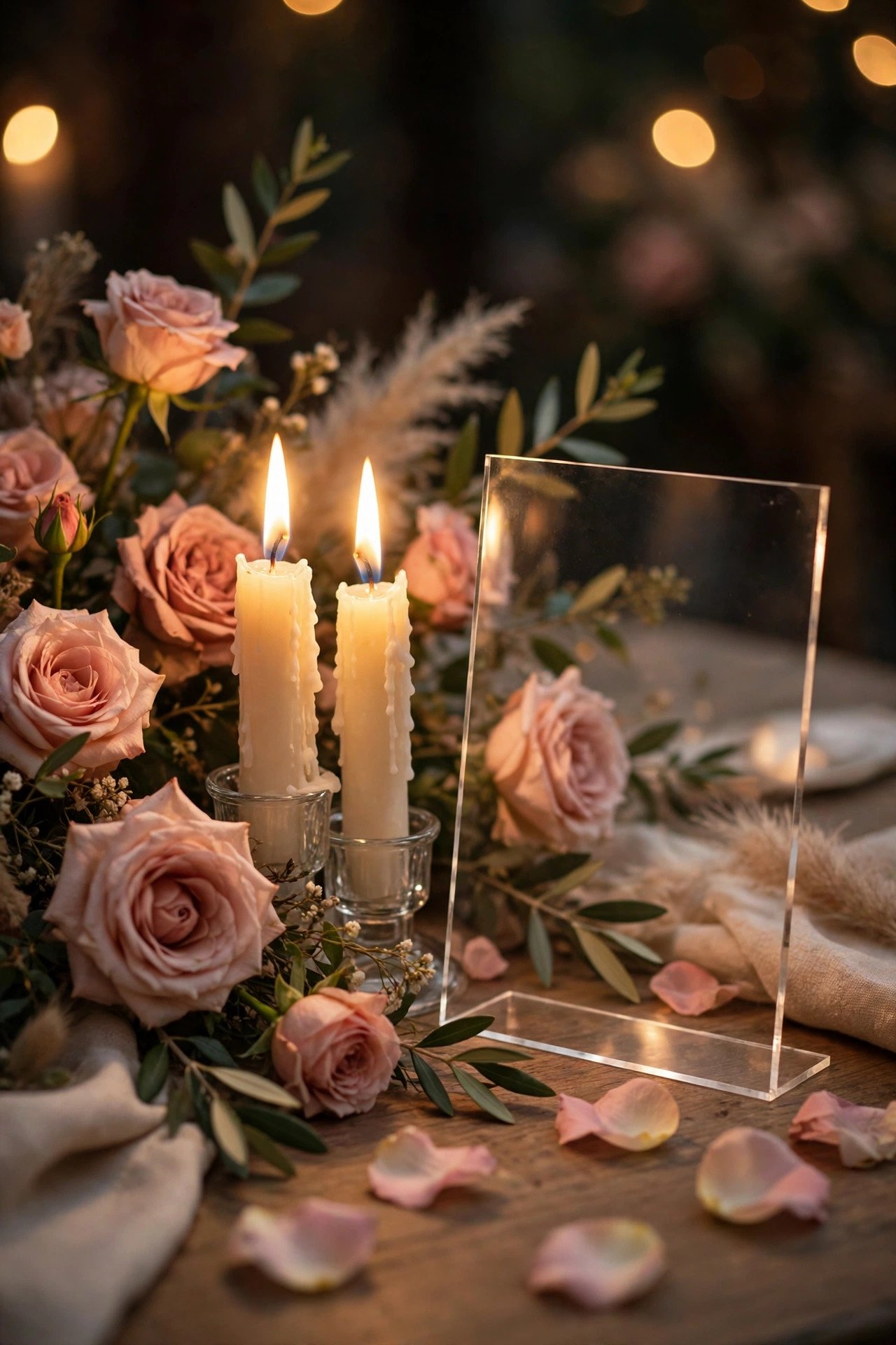 Wedding hashtag idea #SoulmatesPhillips shown on elegant reception signage