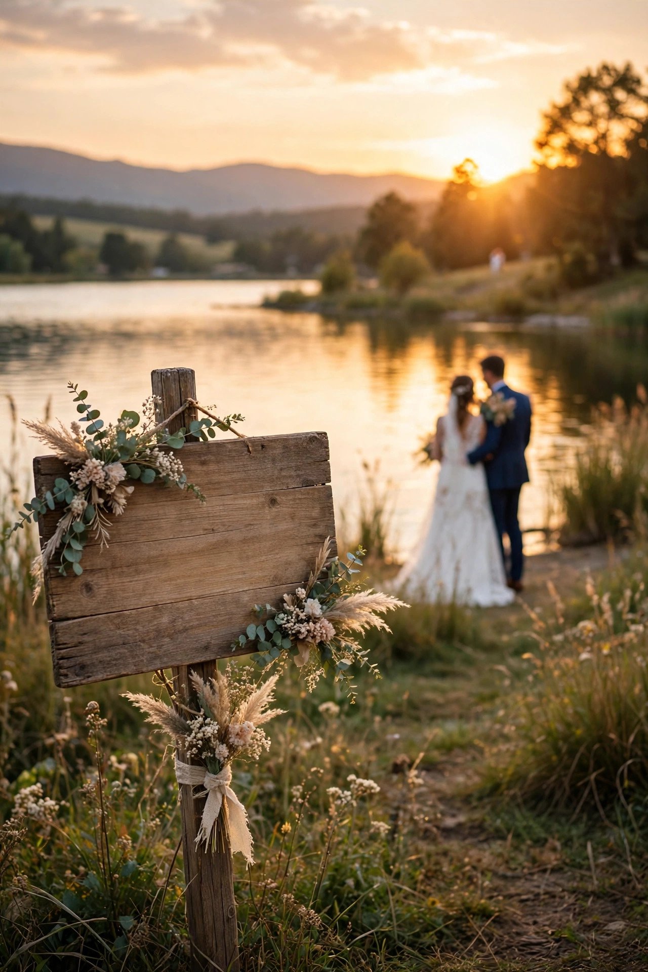 Wedding hashtag idea #ForeverBeginsWithTurner shown on elegant reception signage