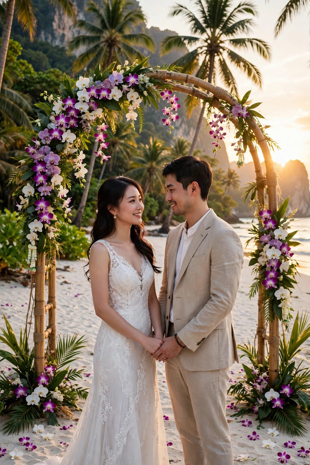 Thai the knot — officially, in paradise.