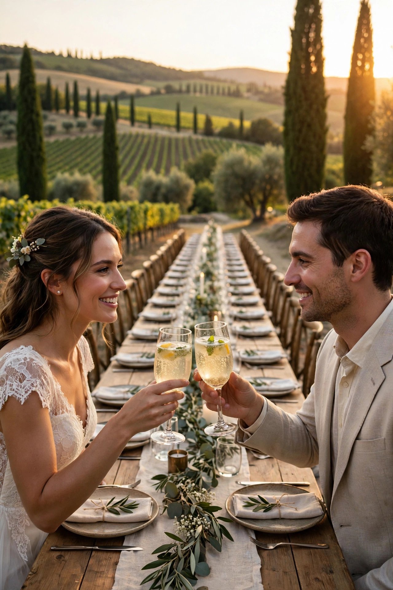 Under the Tuscan sun — and married.
