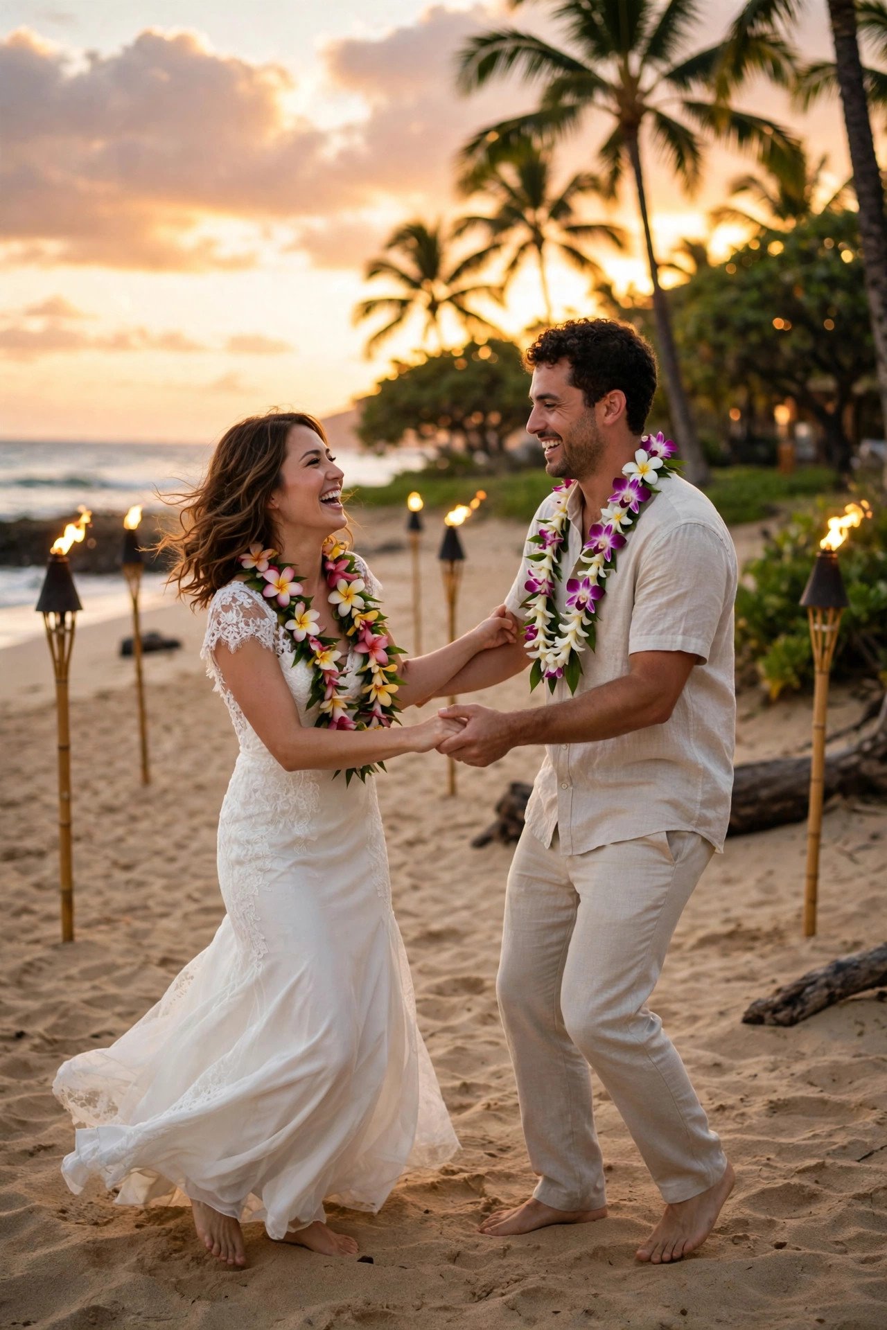 Honeymoon photo post displaying the hashtag MiaAndNoahSayAloha