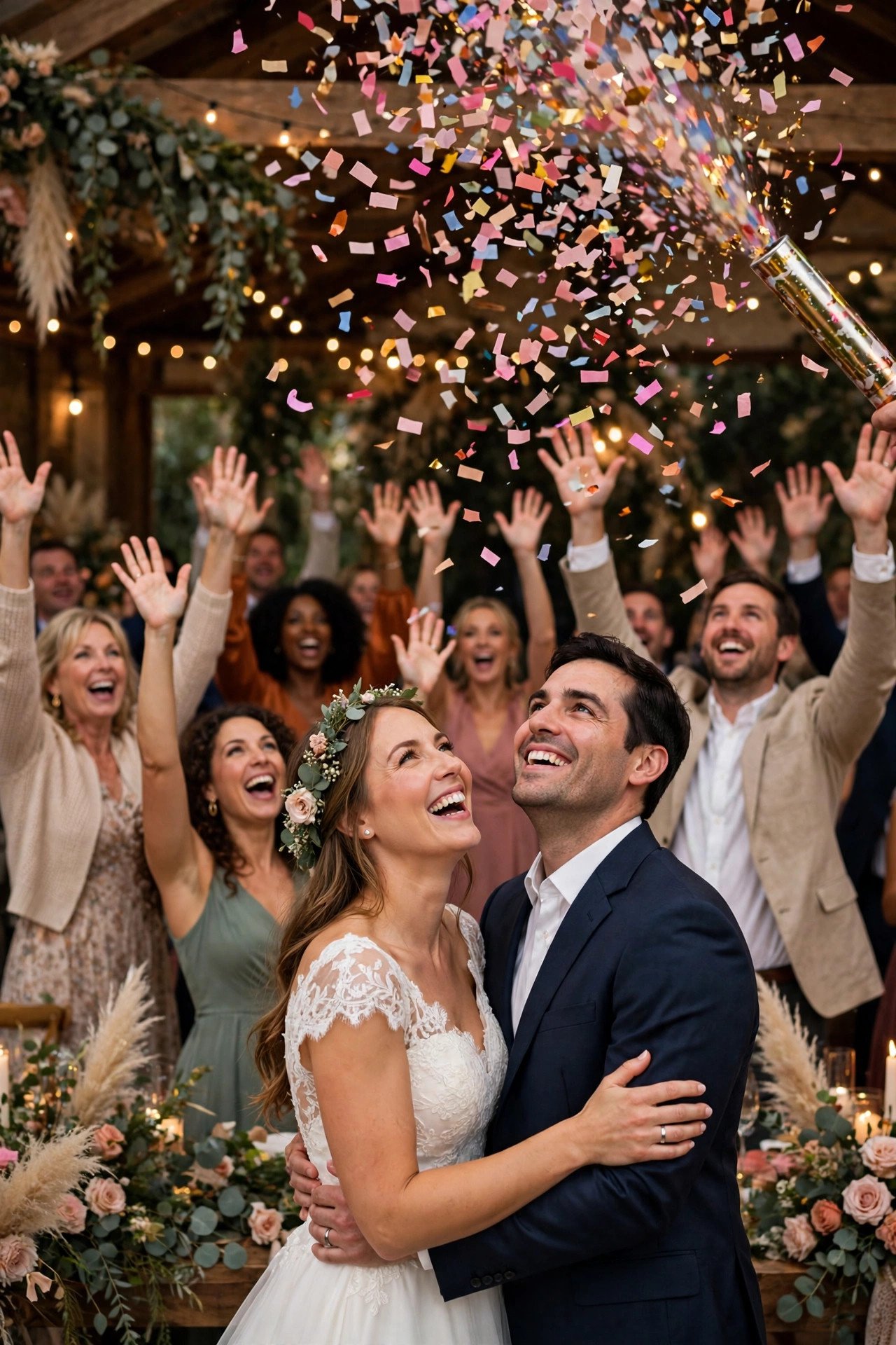 Wedding hashtag contest format: Confetti Cannon Winner Reveal