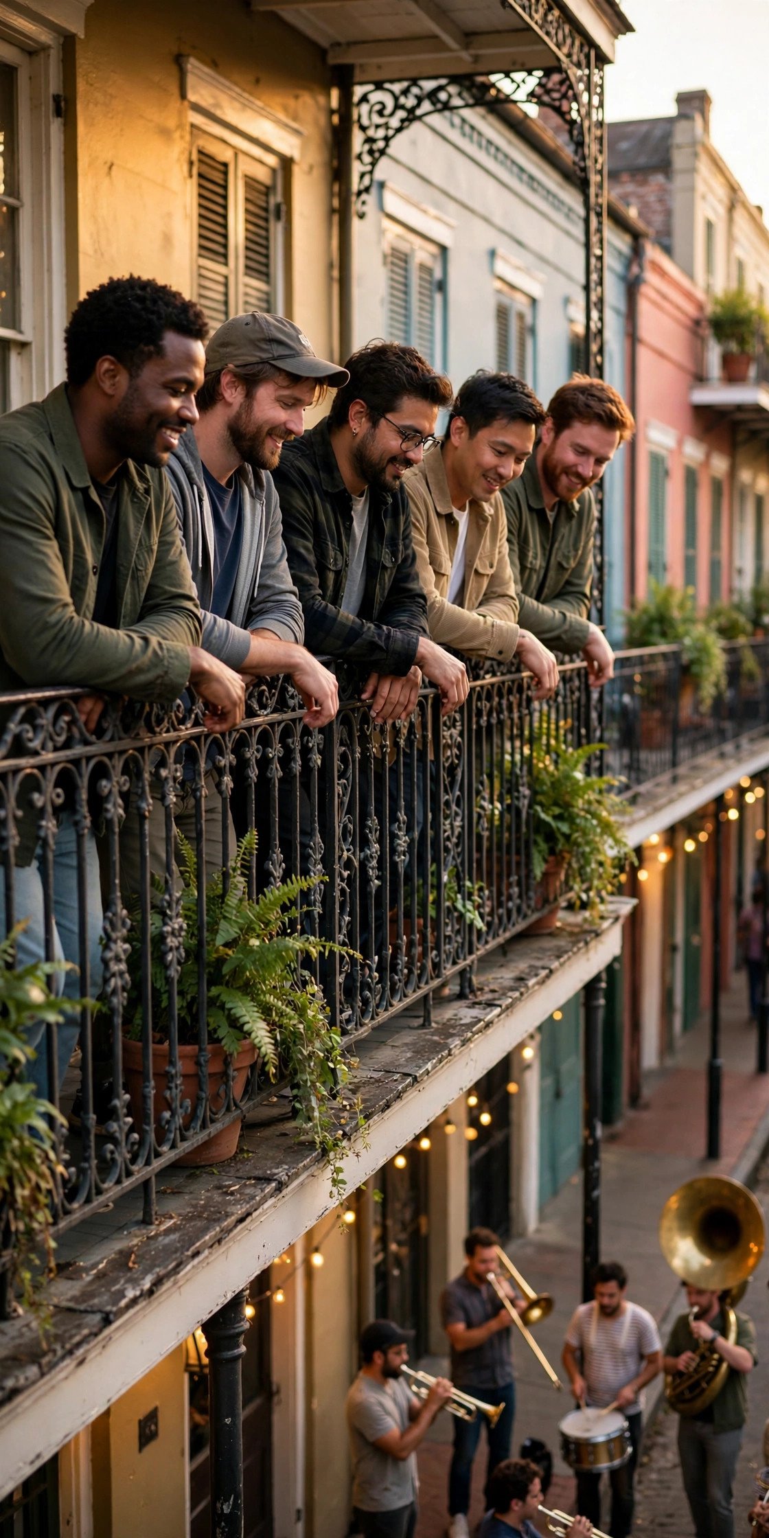 Bachelor party crew on a weekend getaway: New Orleans Jazz Weekend