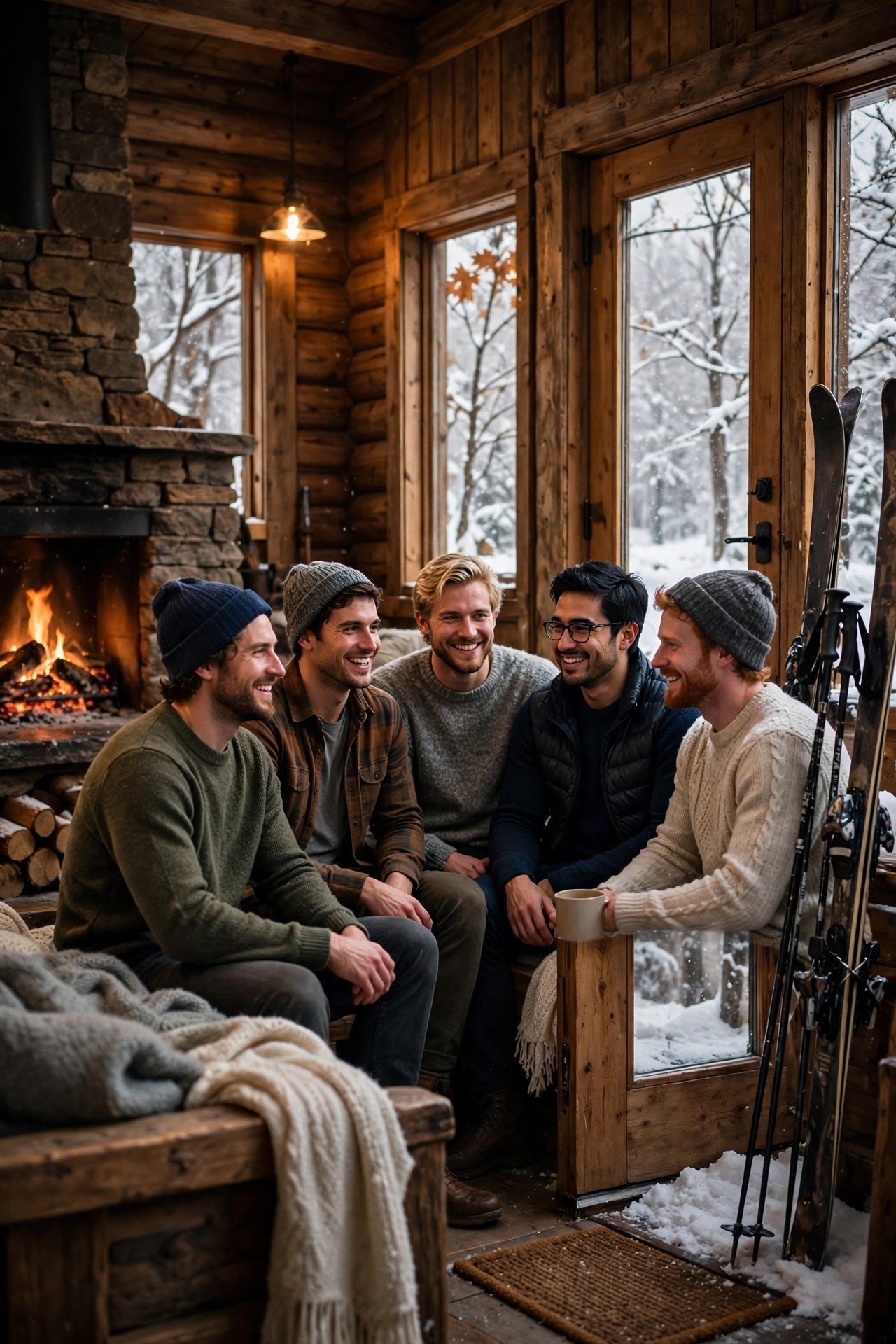 Bachelor party crew on a weekend getaway: Vermont Ski Chalet Weekend