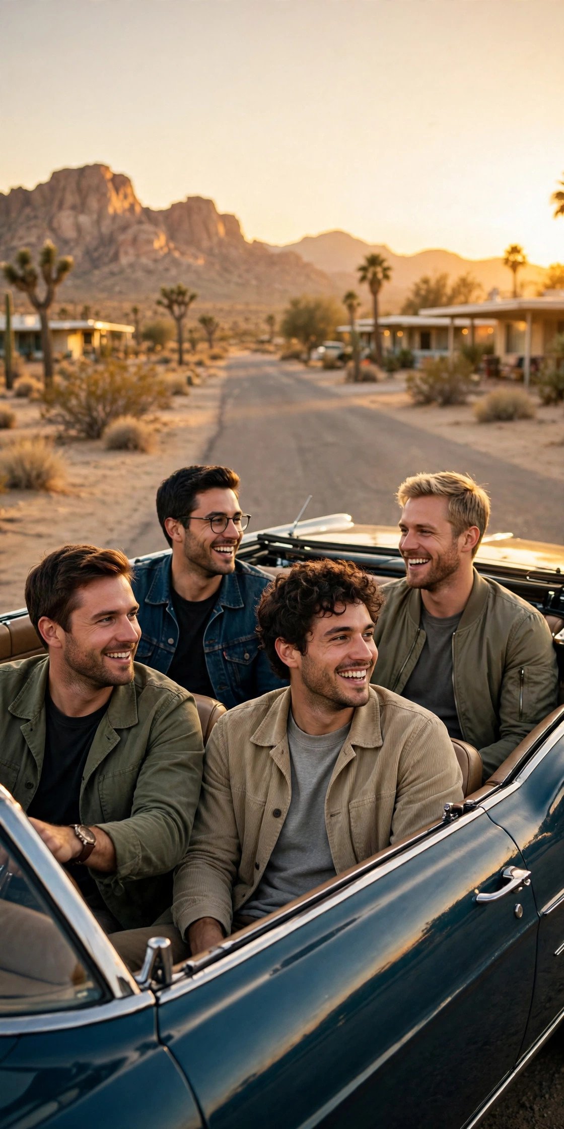 Bachelor party crew on a weekend getaway: Route 66 Road Trip Weekend