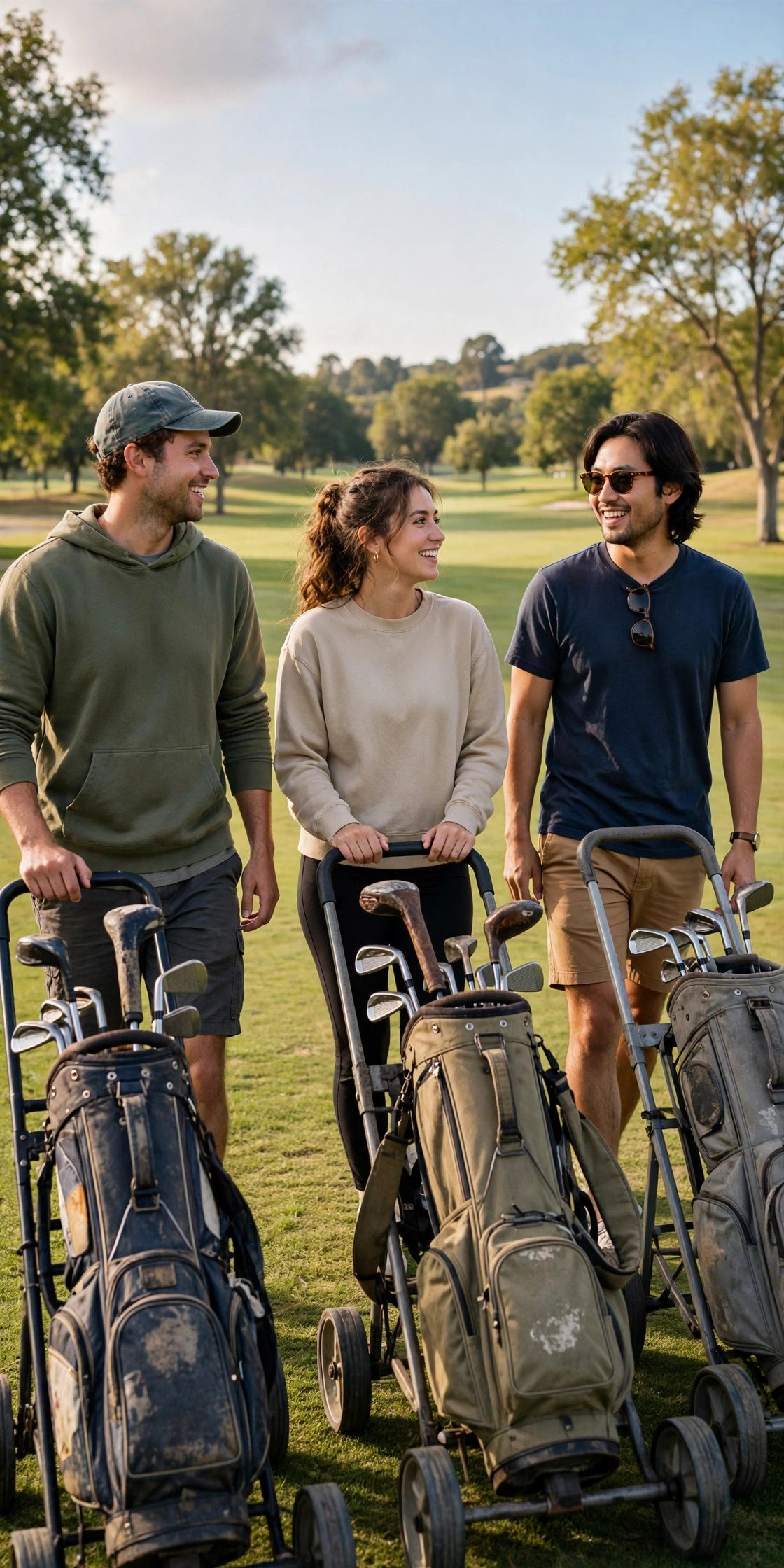Friends enjoying a budget bachelor party: Public Golf Course Round