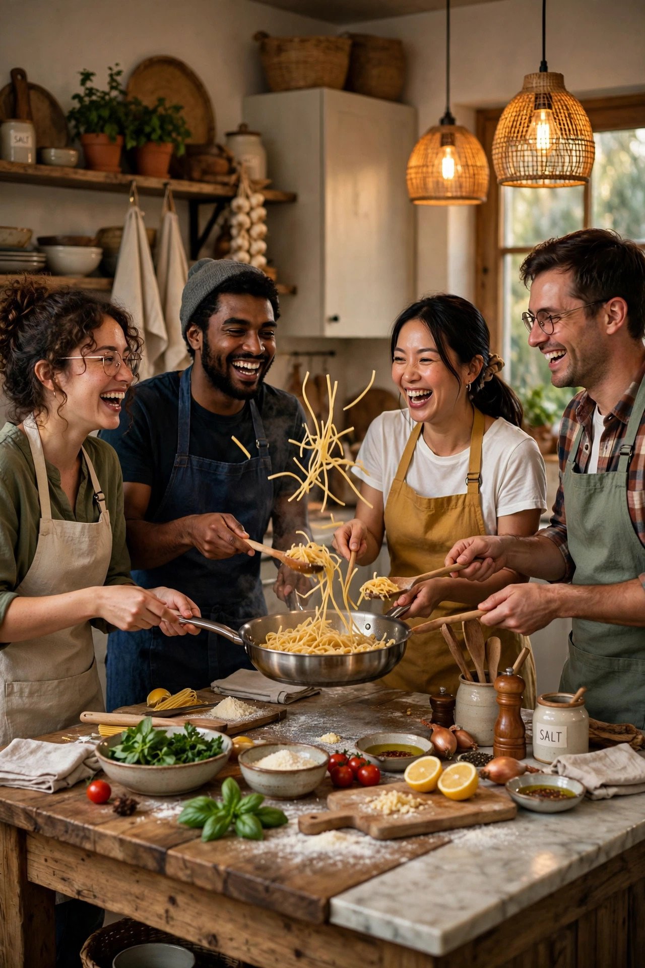 Joint bachelor bachelorette idea: Group Cooking Class