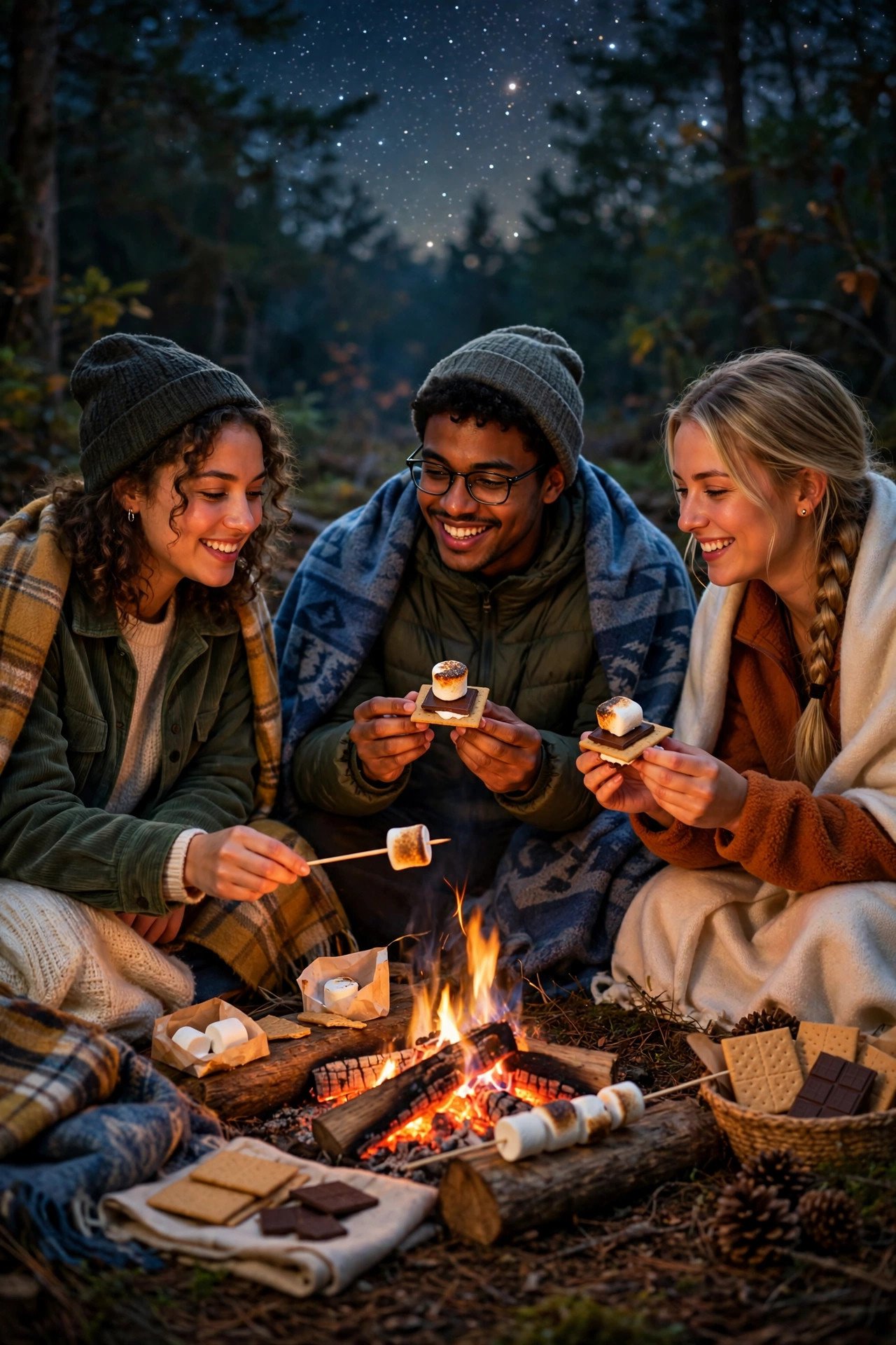 Joint bachelor bachelorette idea: Campfire & S'mores Night
