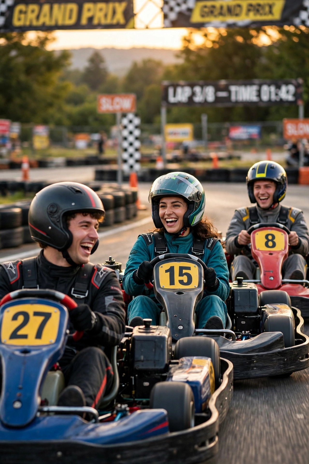 Joint bachelor bachelorette idea: Go-Kart Grand Prix