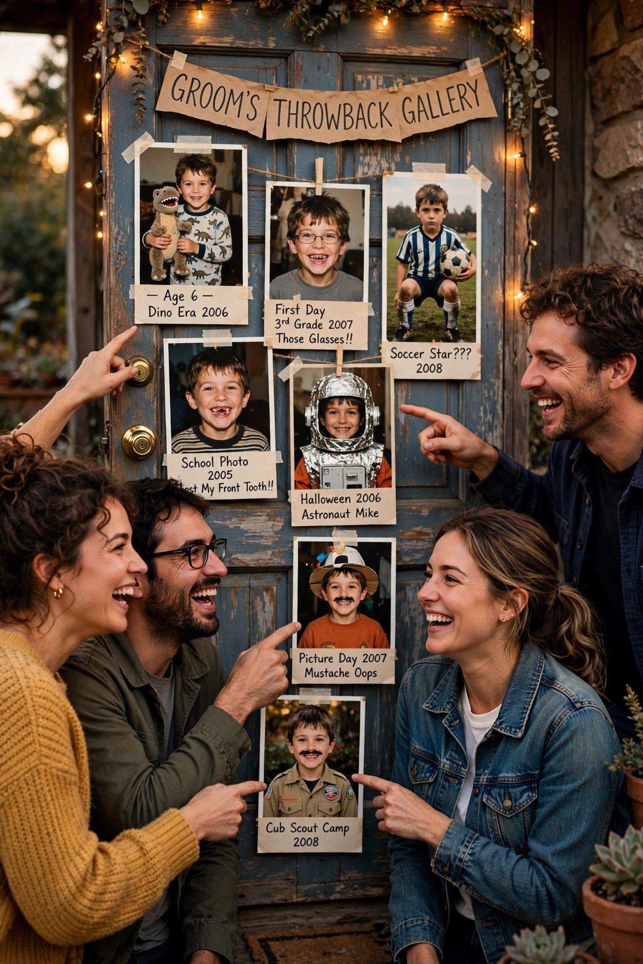 Bachelor party prank idea: Throwback Photo Door Gallery