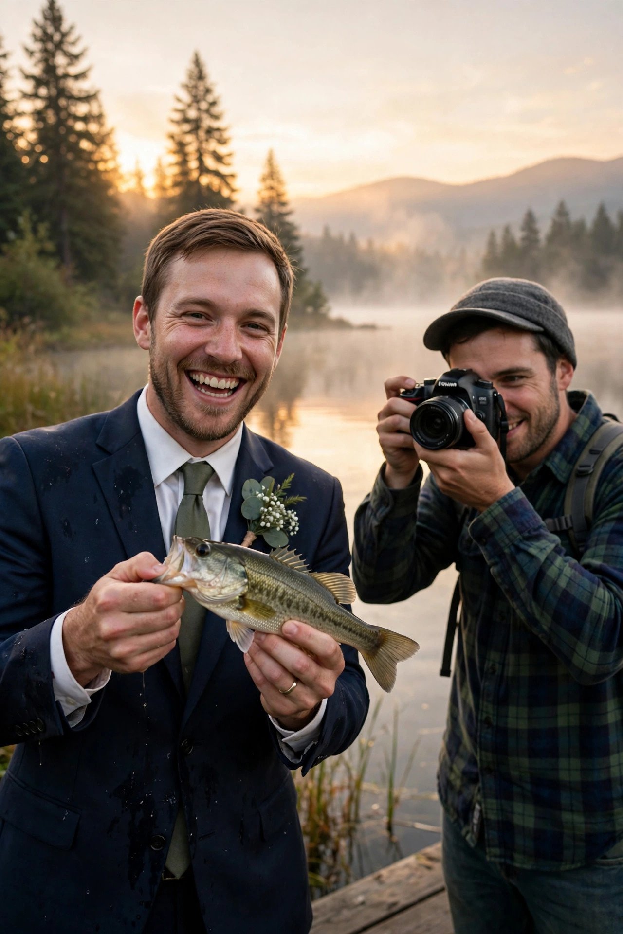 Fishing bachelor getaway idea: Create a First Catch Photo Ritual