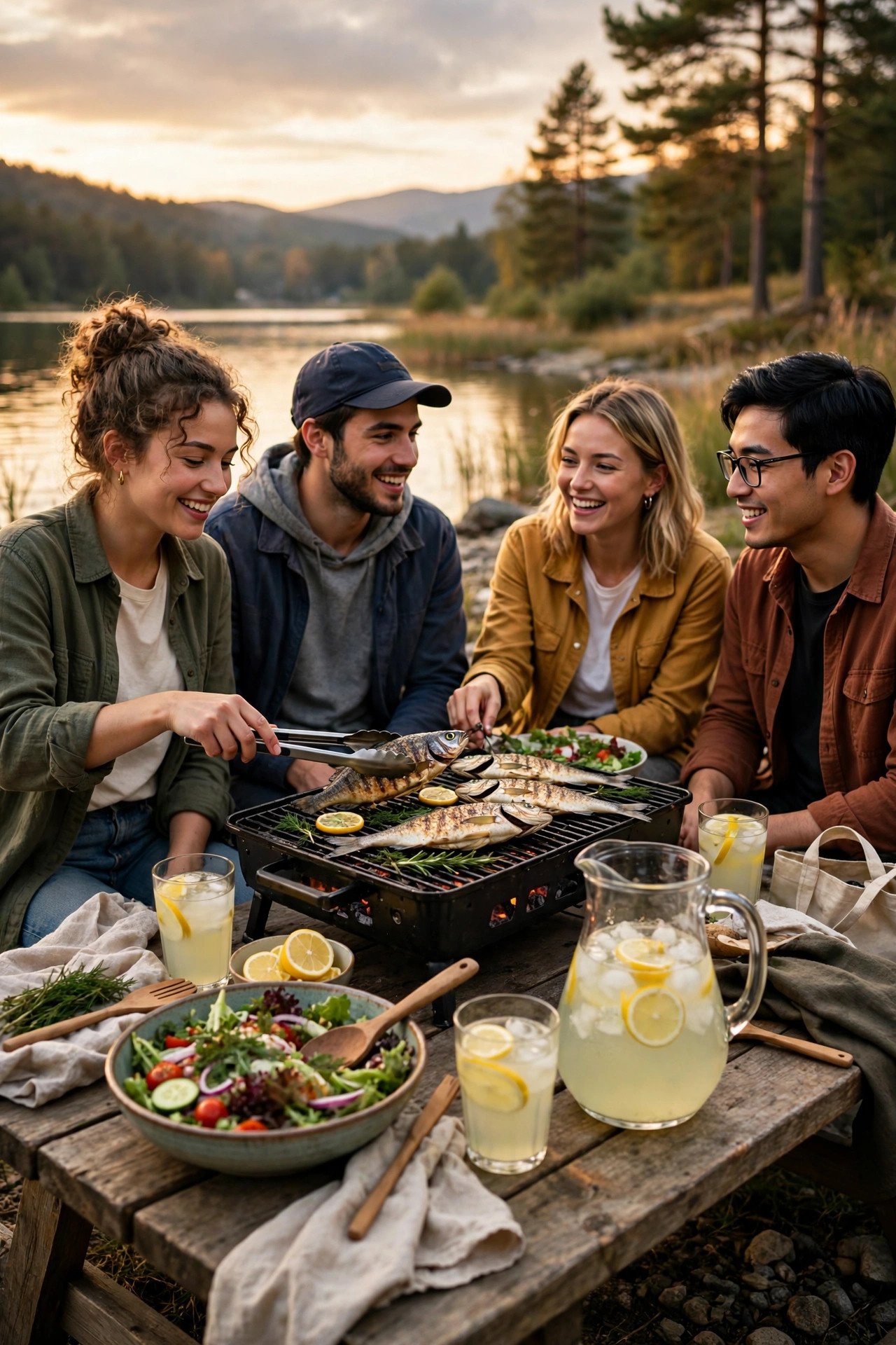 Fishing bachelor getaway idea: Grill the Catch for a Shore Lunch