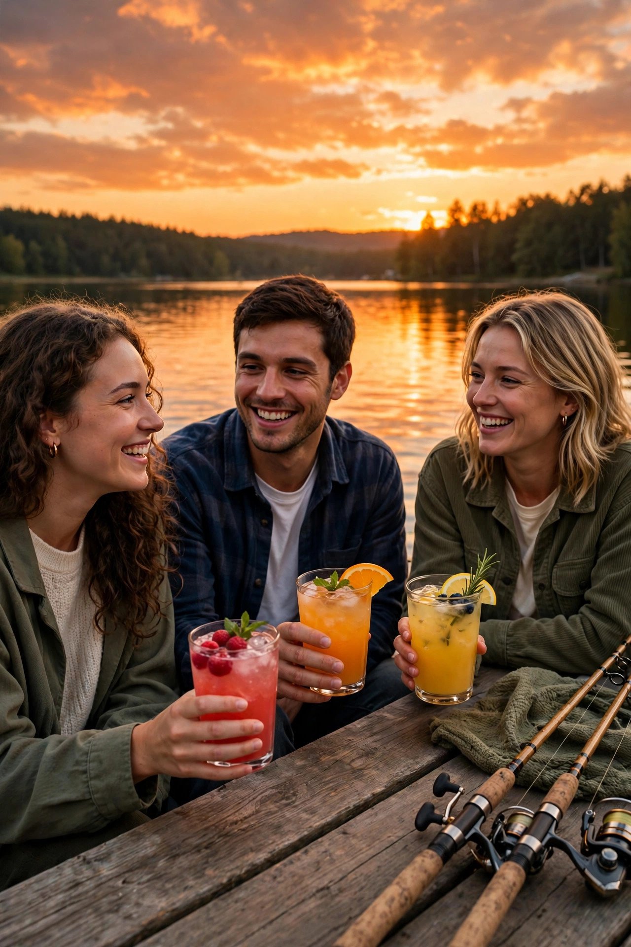 Fishing bachelor getaway idea: Sunset Dock Mocktails