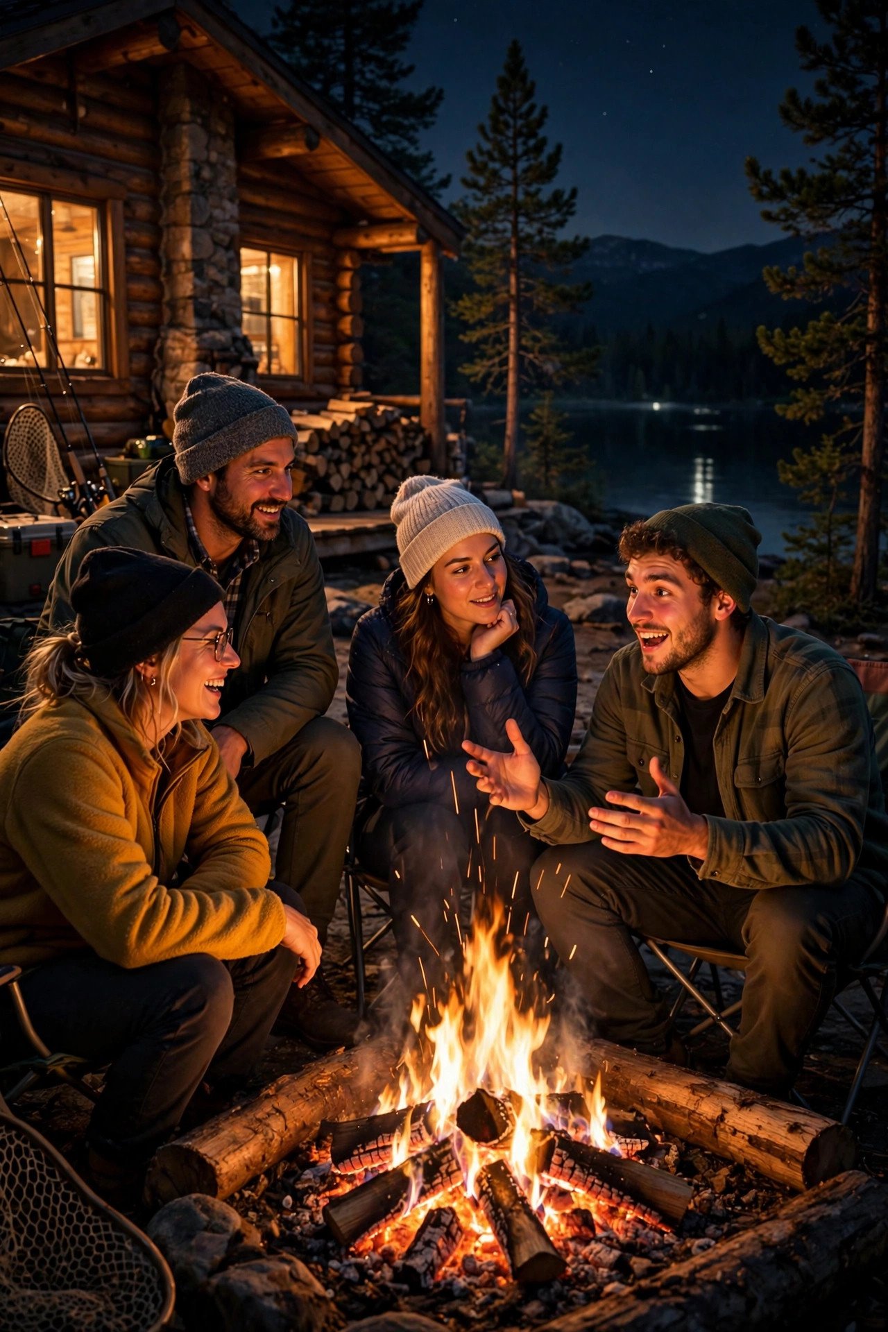 Fishing bachelor getaway idea: Storytelling Around the Fire