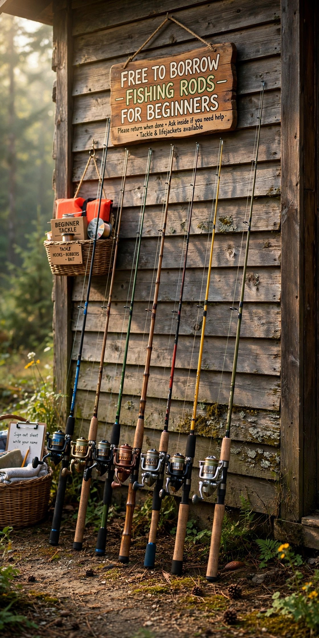 Fishing bachelor getaway idea: Rent Extra Rods for Newbies