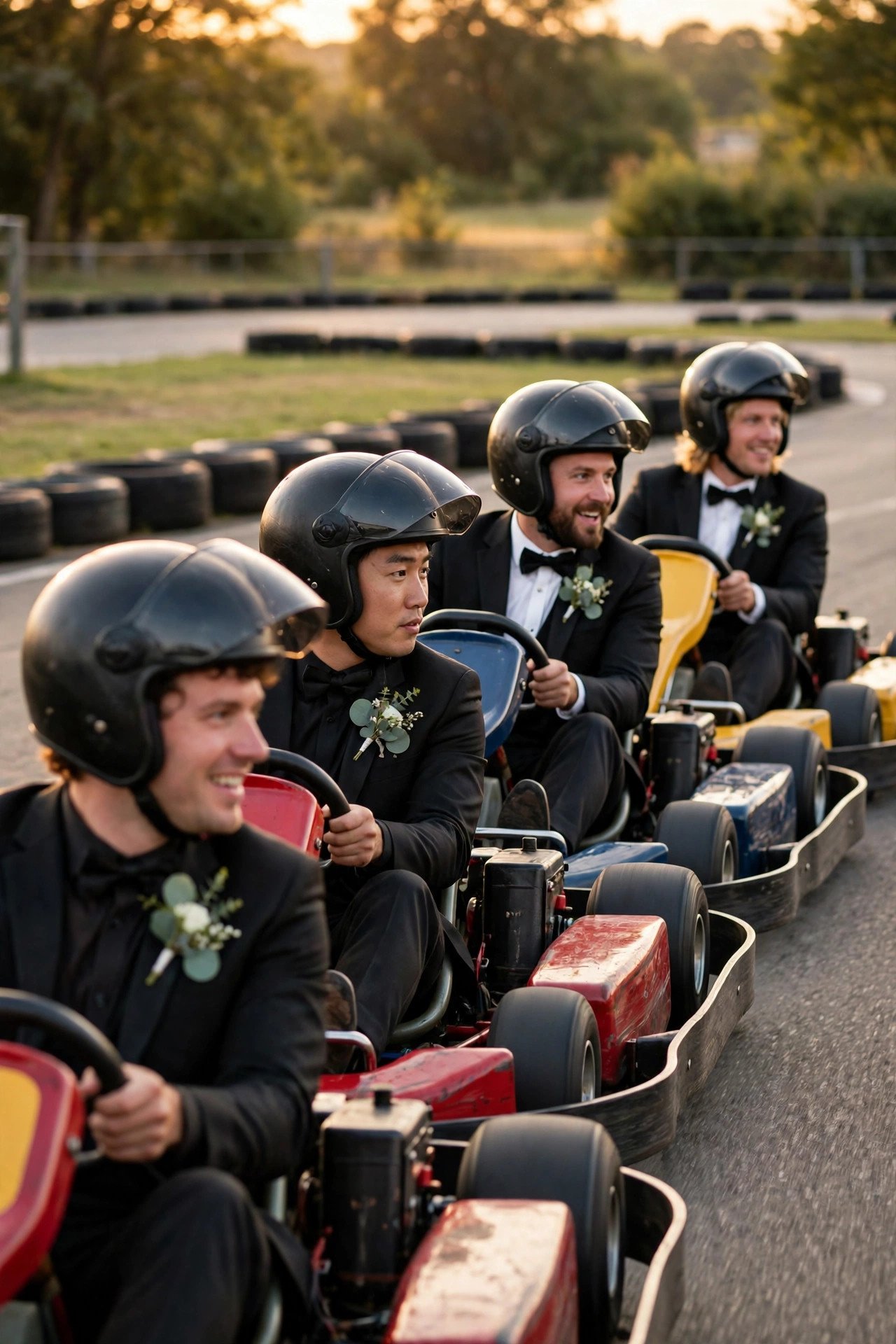 Go-Kart Racing Showdown — Austin bachelor party weekend with the groom and groomsmen