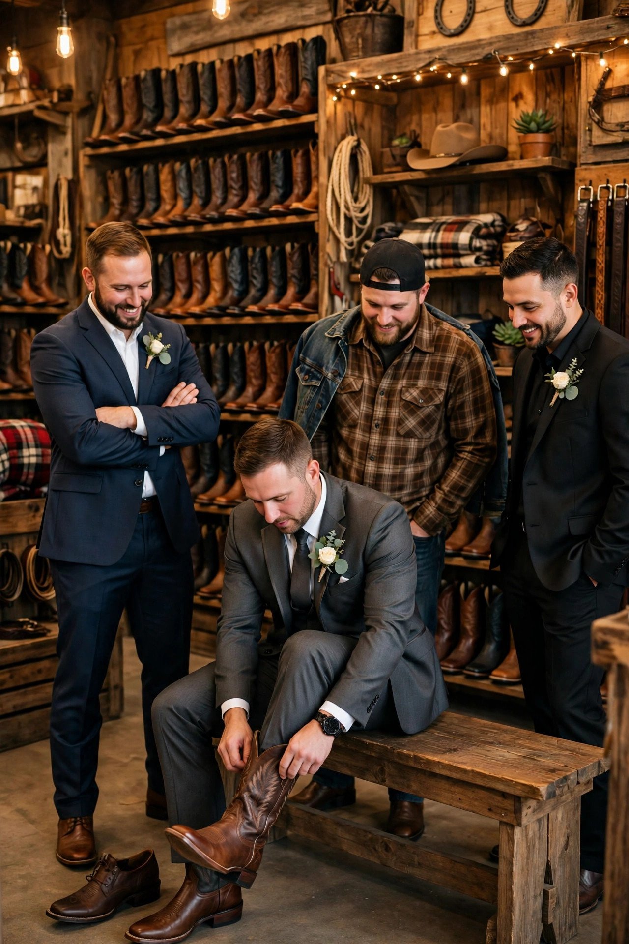 Boot Fitting on South Congress — Austin bachelor party weekend with the groom and groomsmen