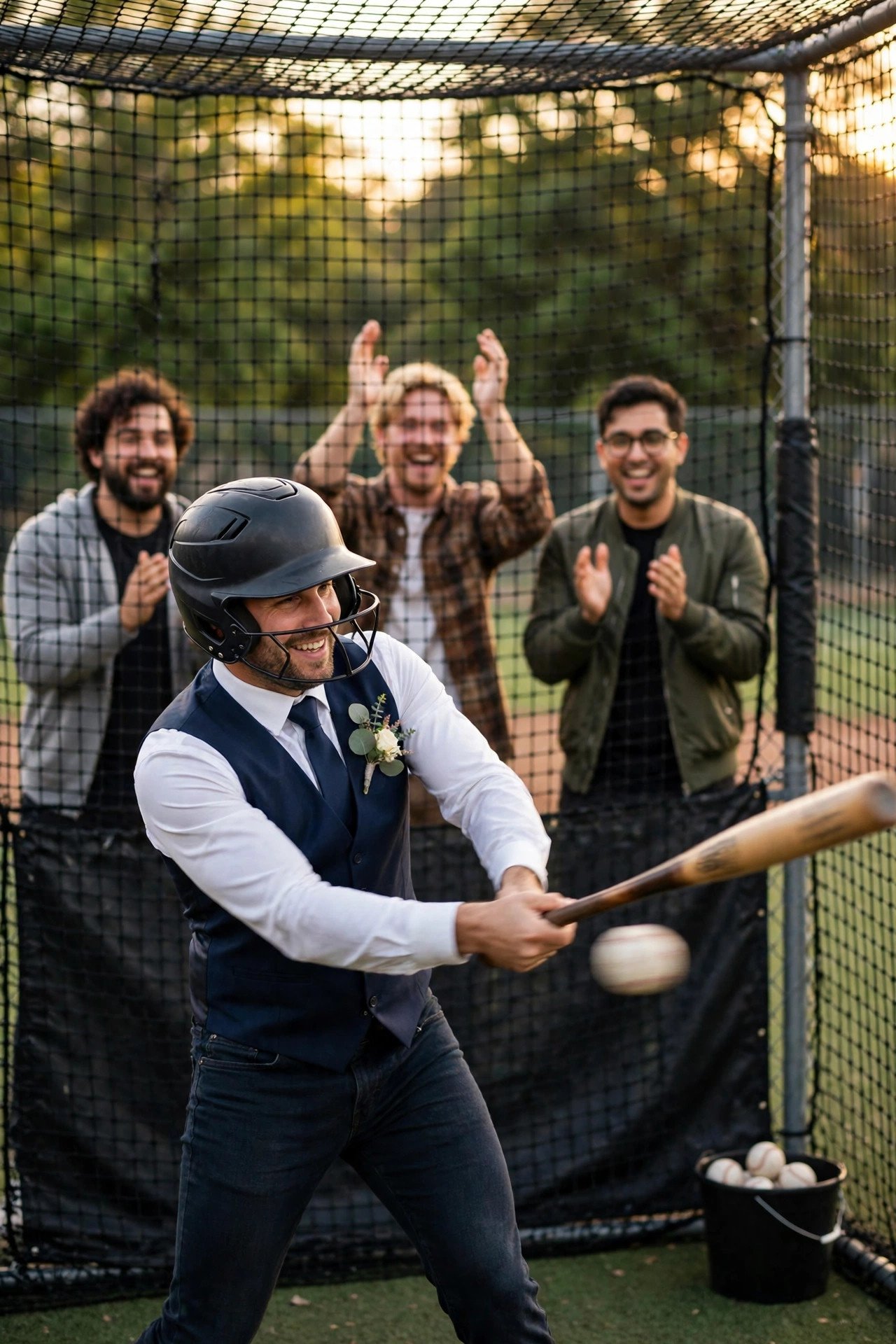 Batting Cage Session — sports-themed bachelor party game day with friends