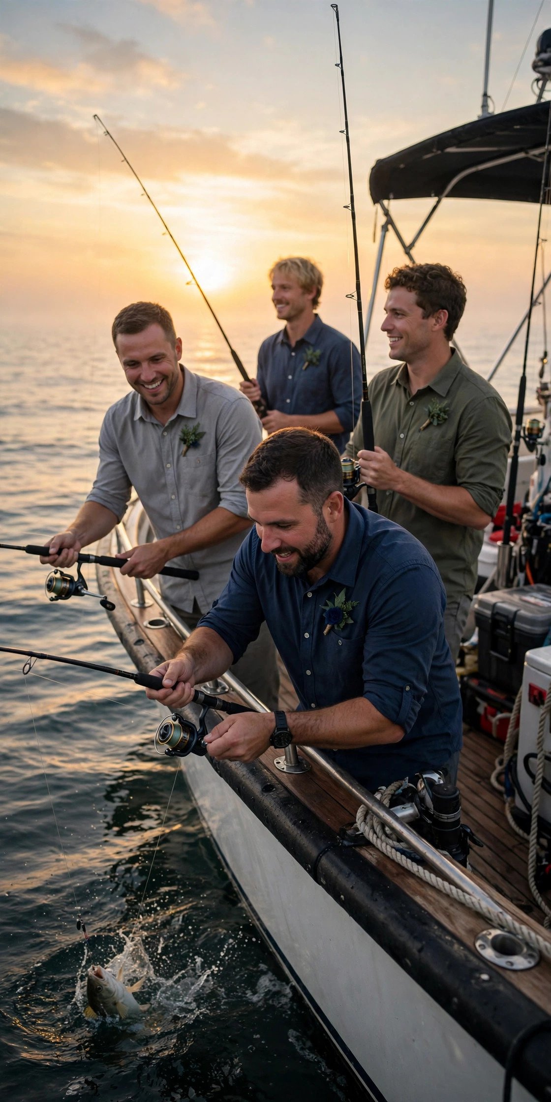 Fishing Charter Morning — sports-themed bachelor party game day with friends