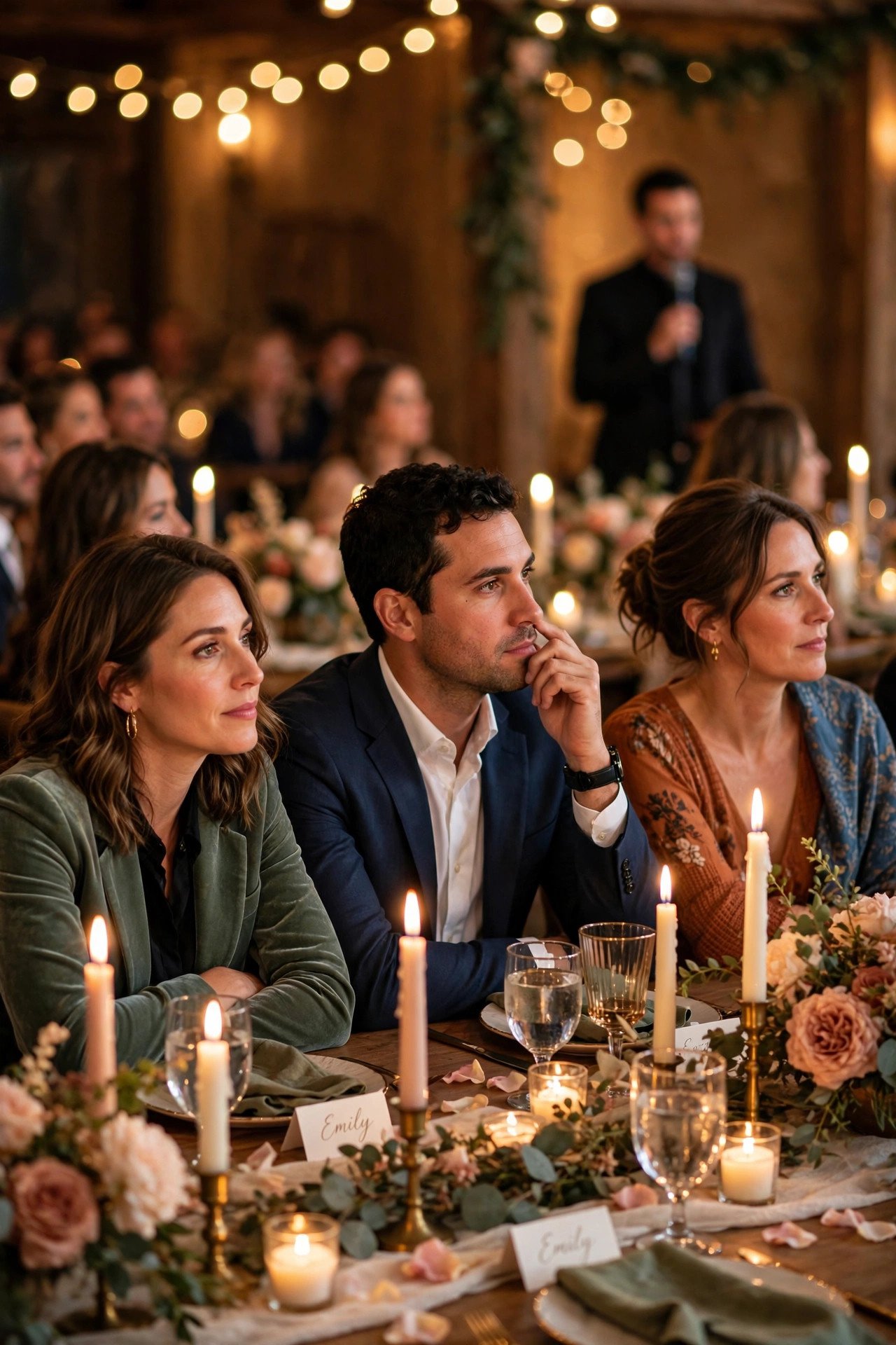 Speeches Are a No-Exit Zone — wedding guest etiquette illustrated