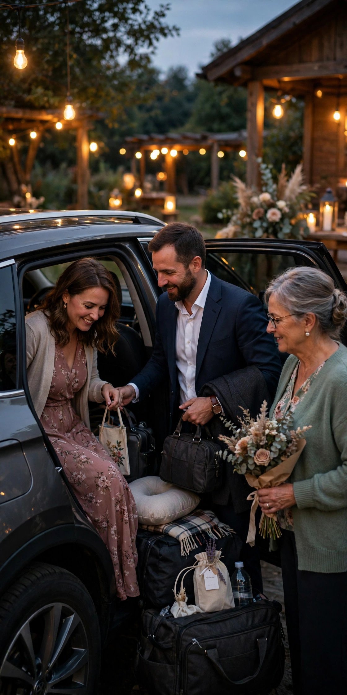 Driving Distance Earns Grace — wedding guest etiquette illustrated