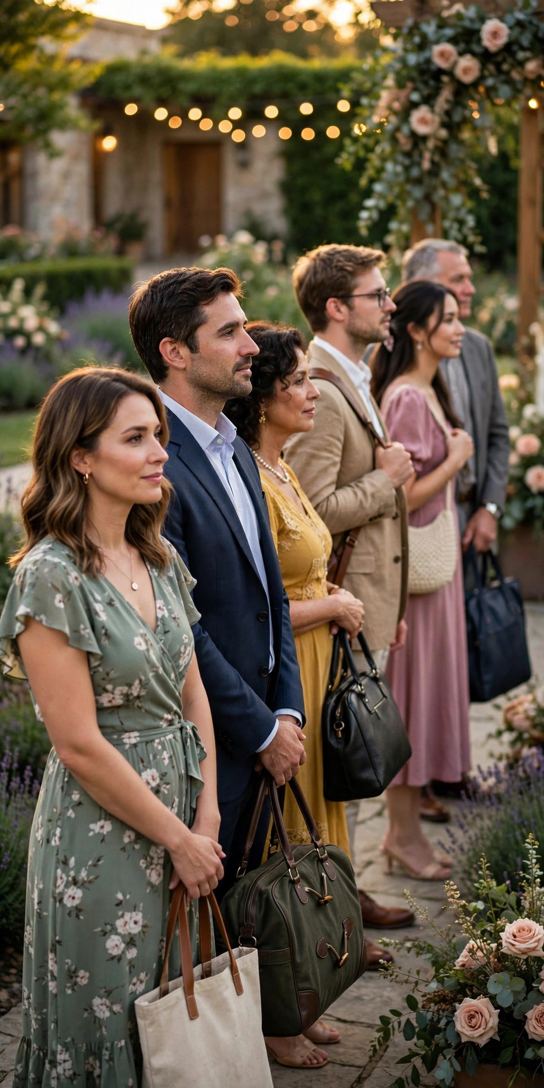 Do Not Hold a Place With Bags — wedding guest etiquette illustrated
