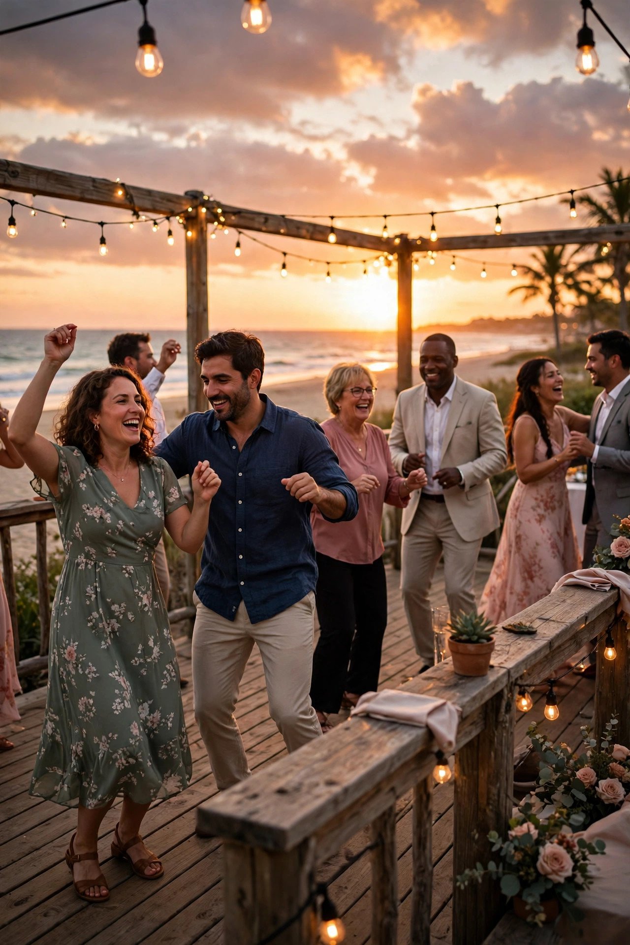 Dance Floor on Deck or Sand — wedding guest etiquette illustrated
