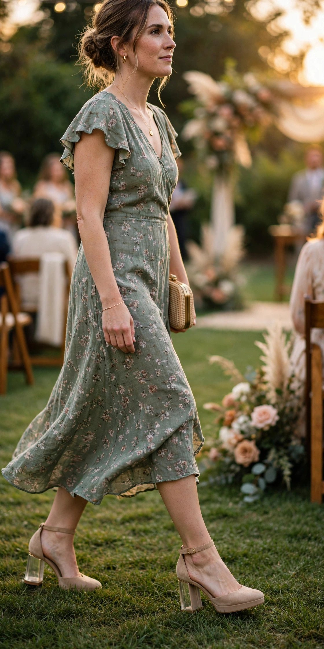 Grass-Safe Footwear, Always — wedding guest etiquette illustrated