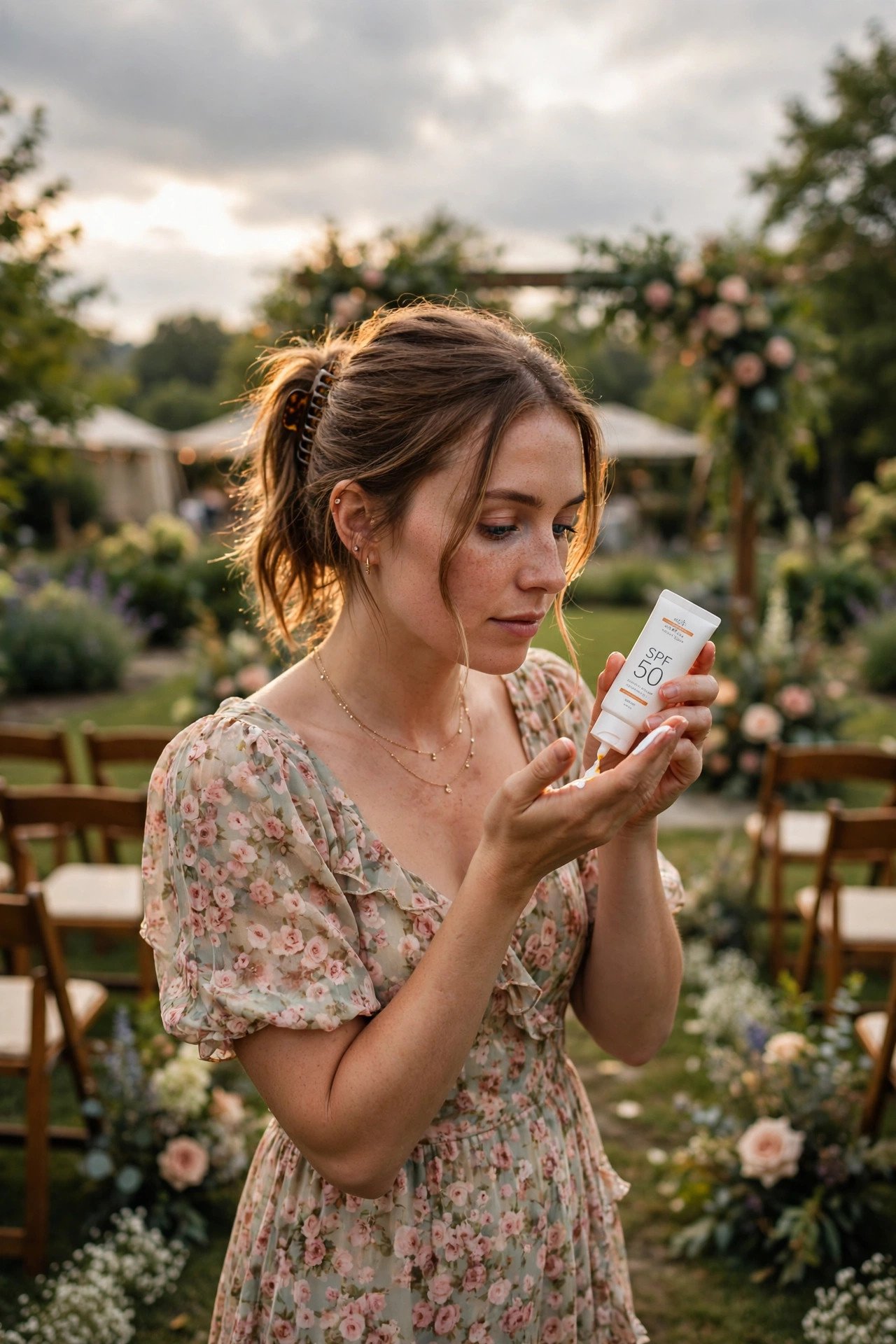 Sunscreen Regardless of Clouds — wedding guest etiquette illustrated