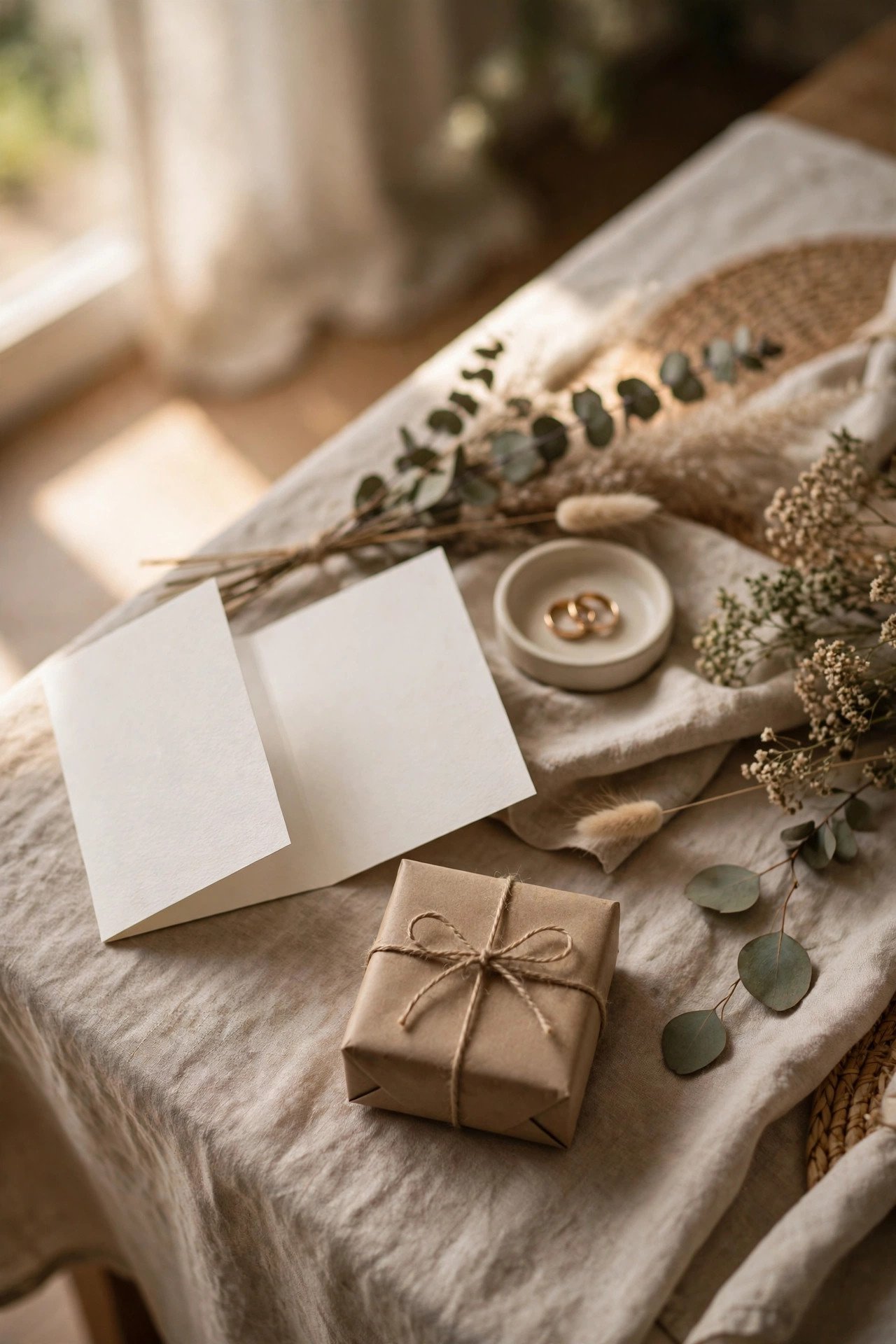 Thoughtful card and small gift prepared at home