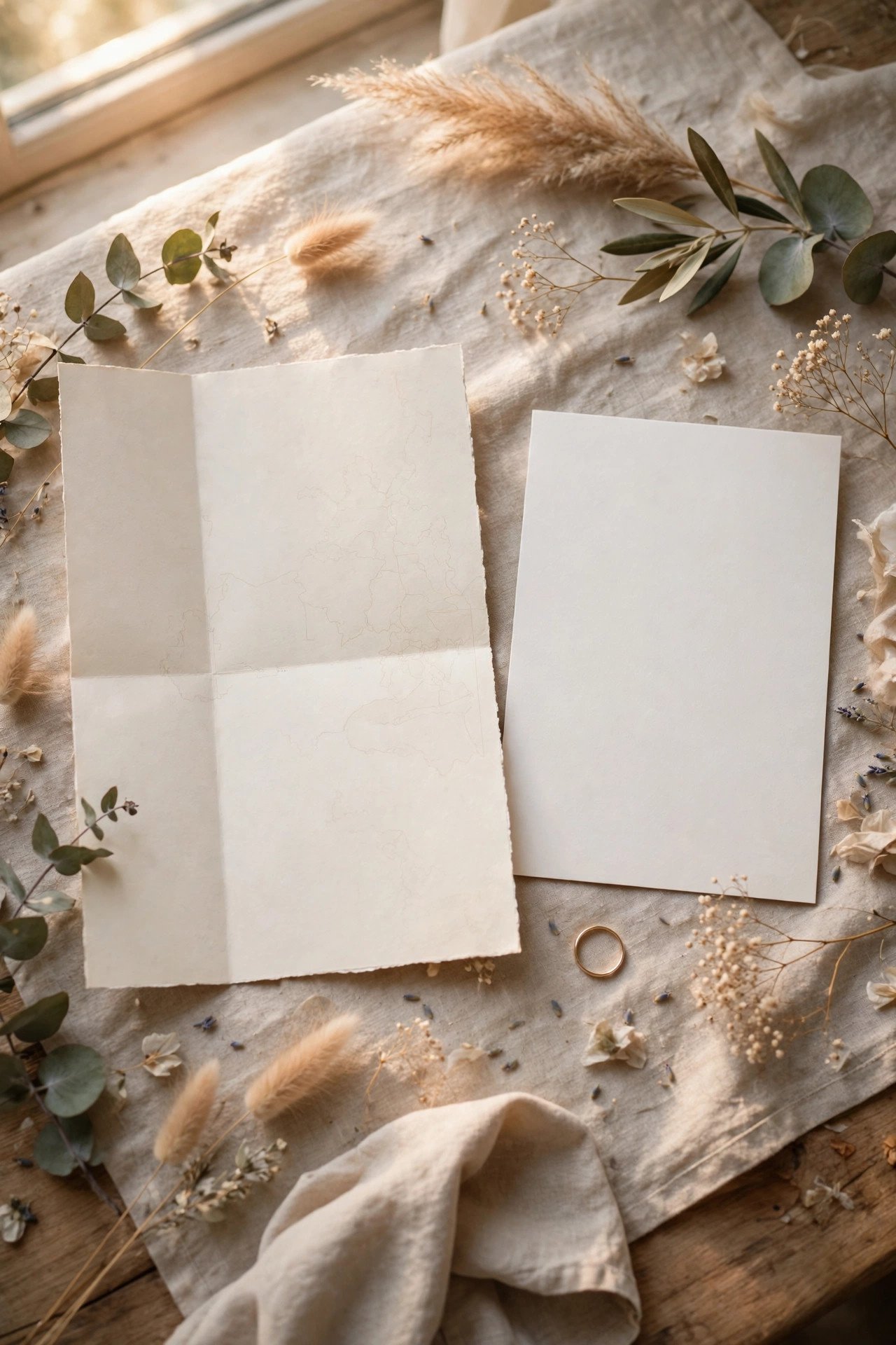 Map and invitation laid out together on a table