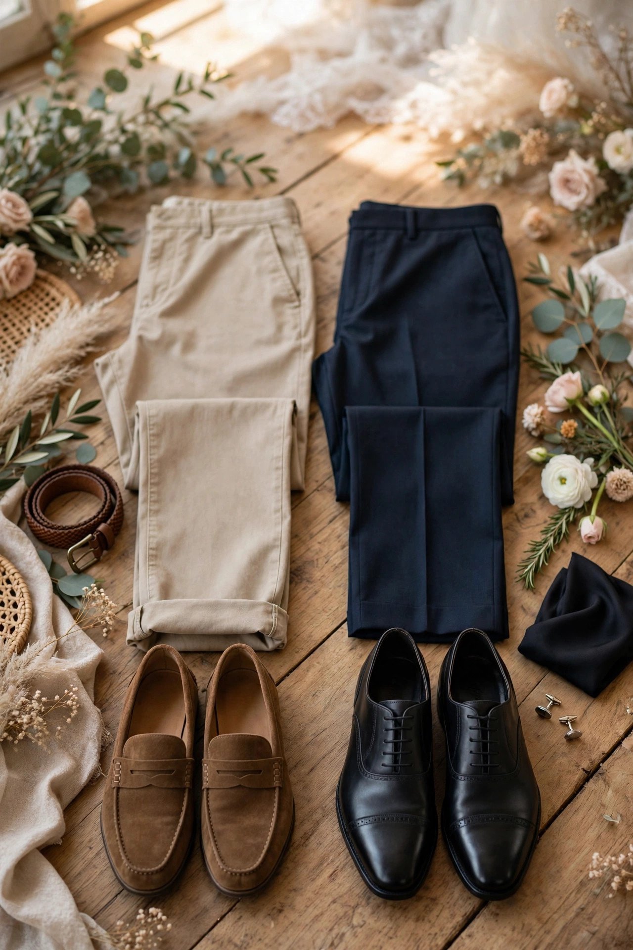 Dressy casual and semi-formal trouser options compared