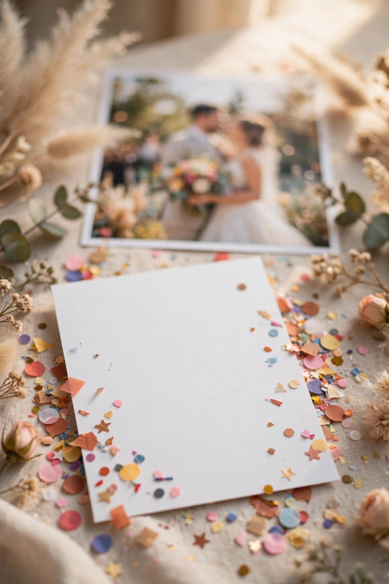 Playful casual announcement card with fun wording and a photo
