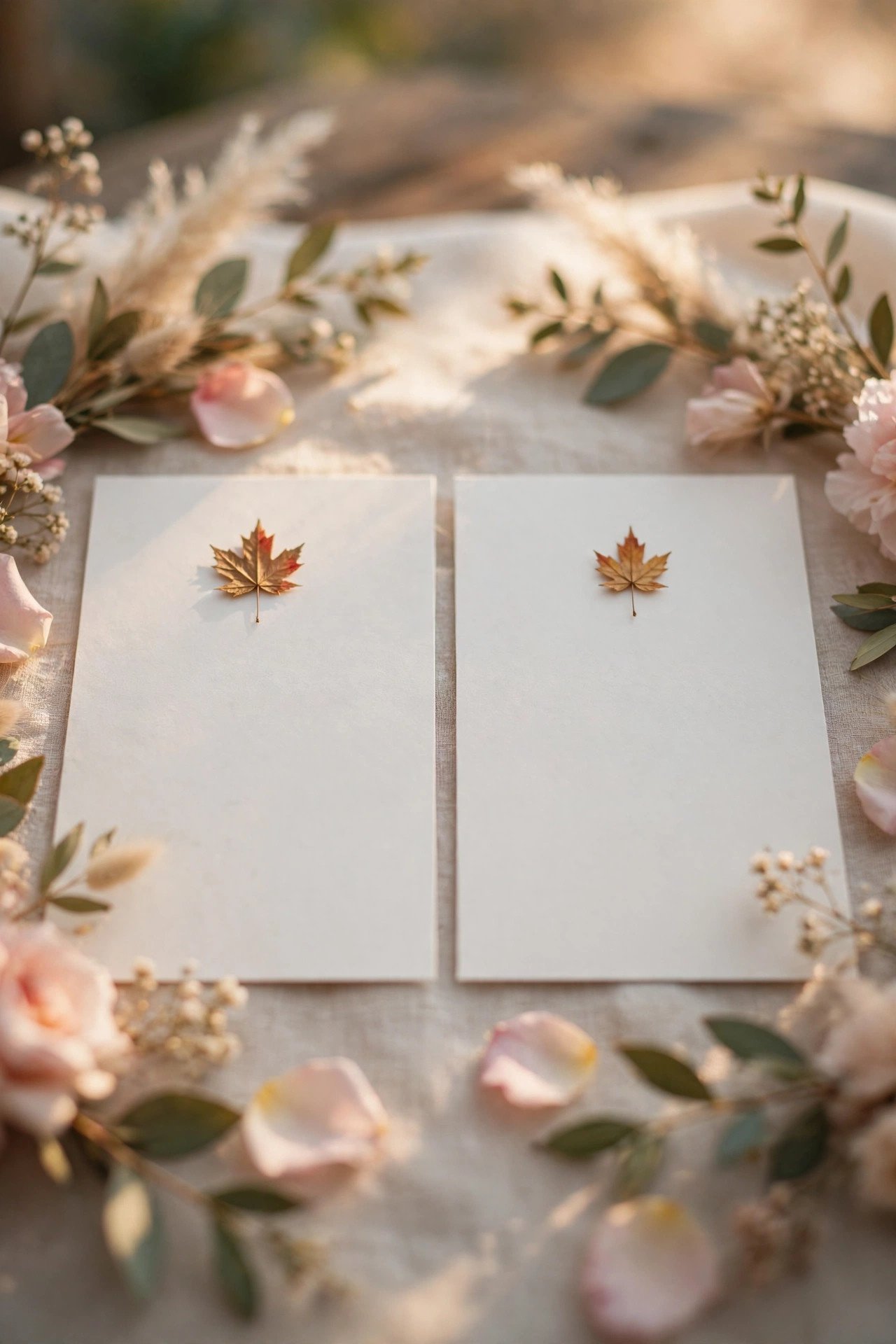 Bilingual English and French Canadian wedding announcement card