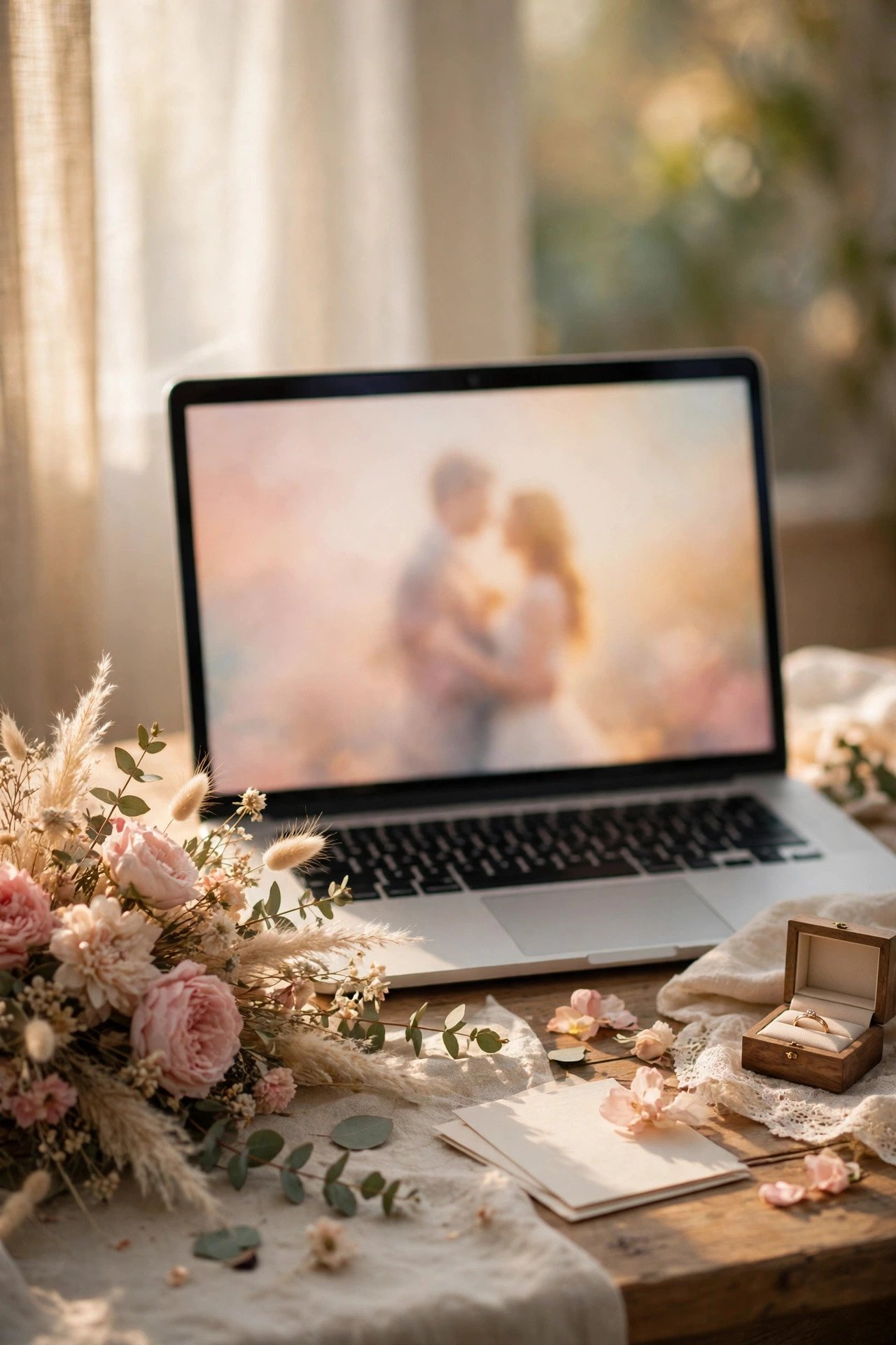 Wedding website with an animated hero video of the couple