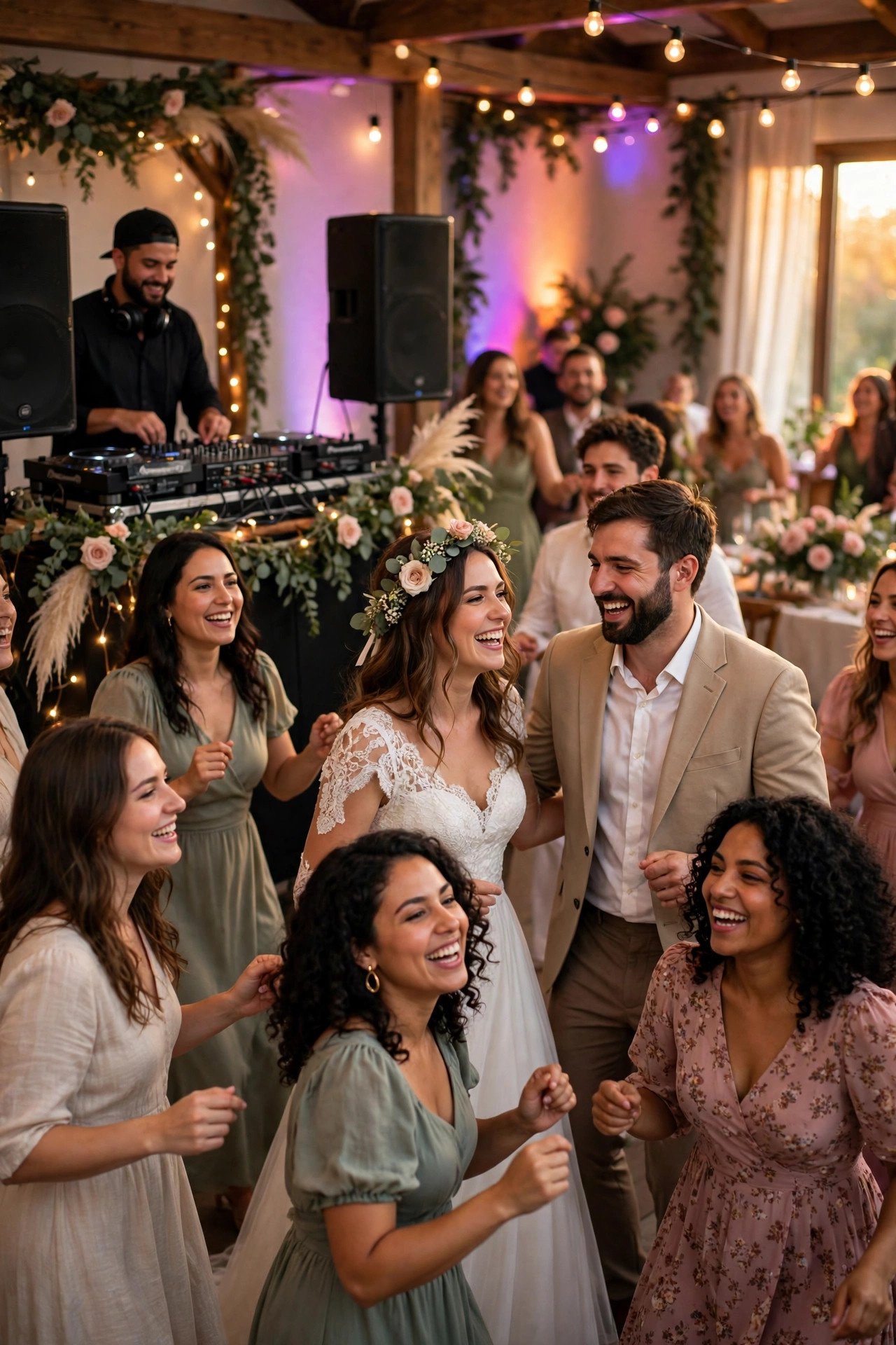 Music page previewing first dance and party songs