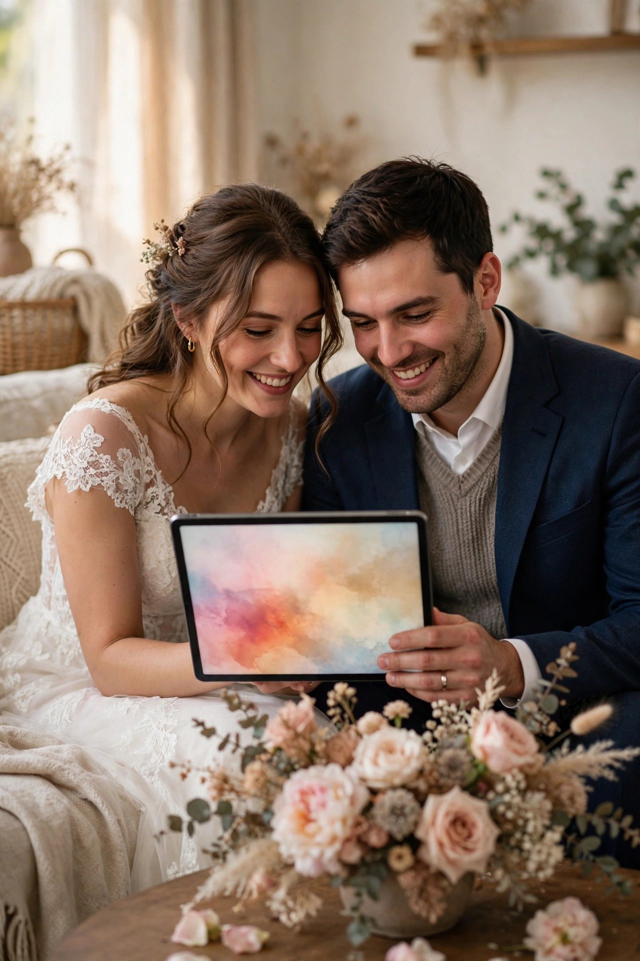 Post-wedding thank-you page with a photo gallery link