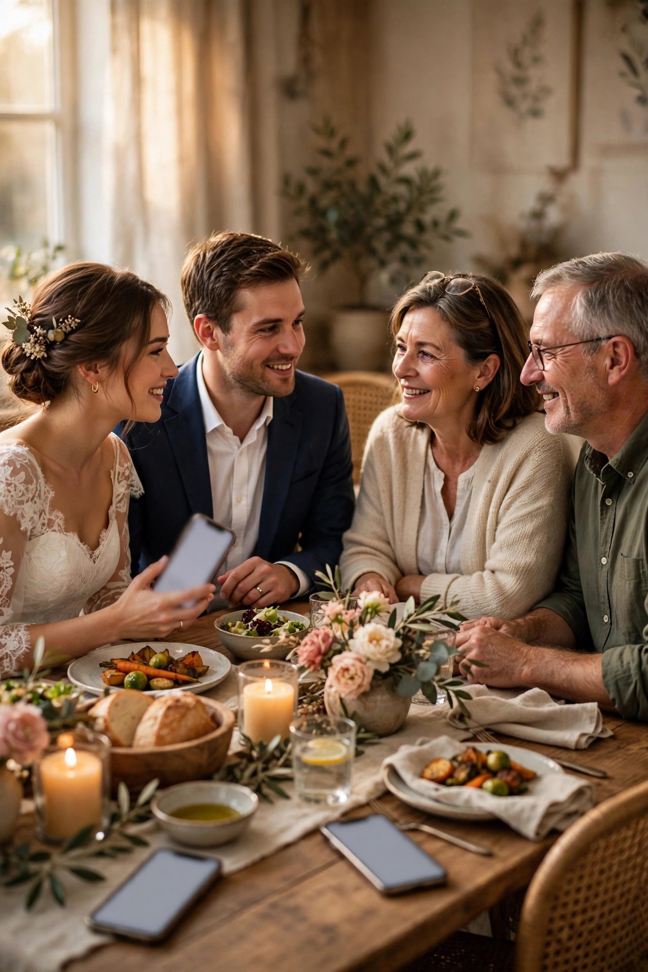 Share the Link With Parents for Word of Mouth — wedding registry step shown with a laptop and wrapped gift