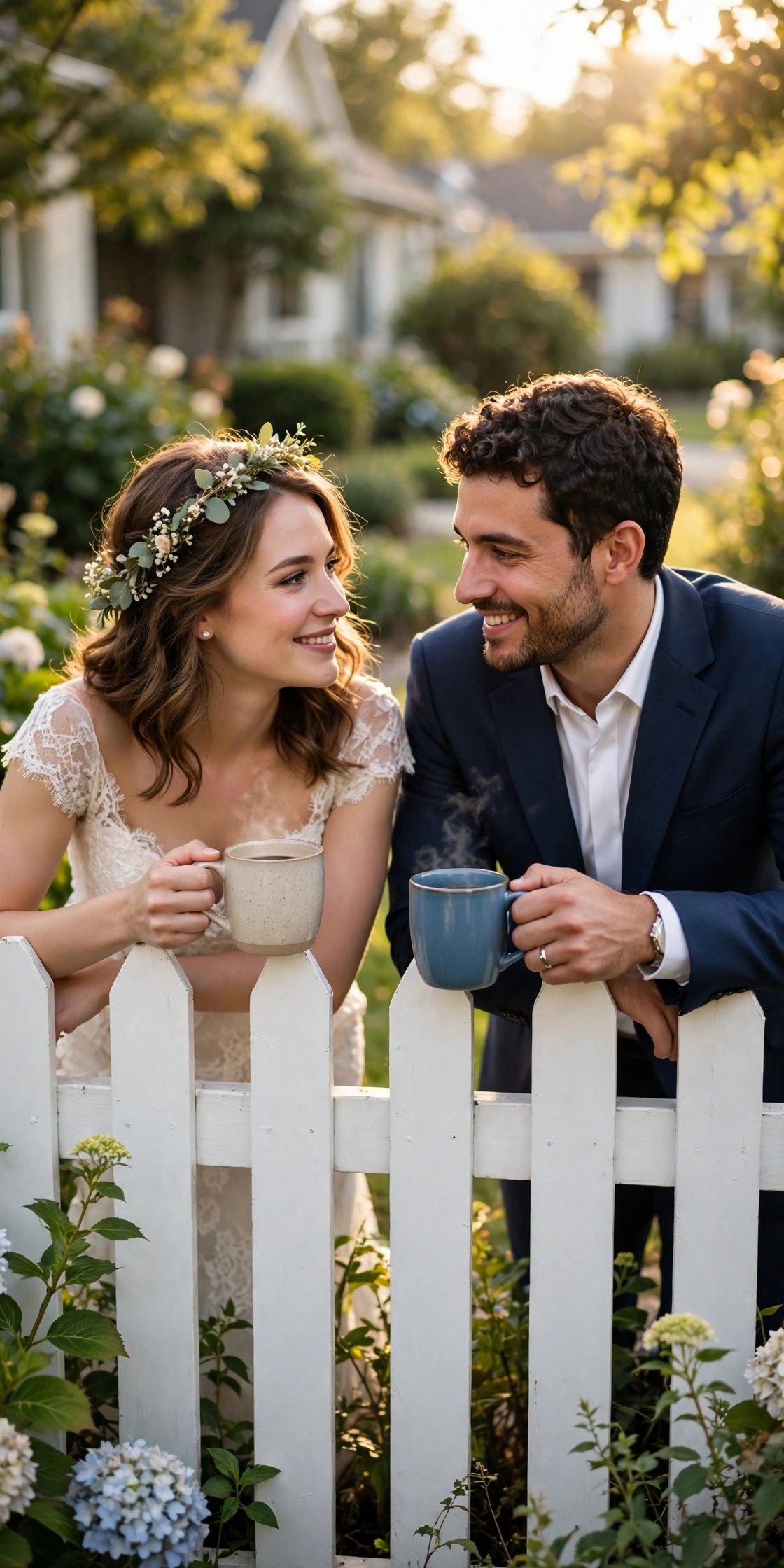 The Neighbor Next Door Story — love story example shown on a wedding website page