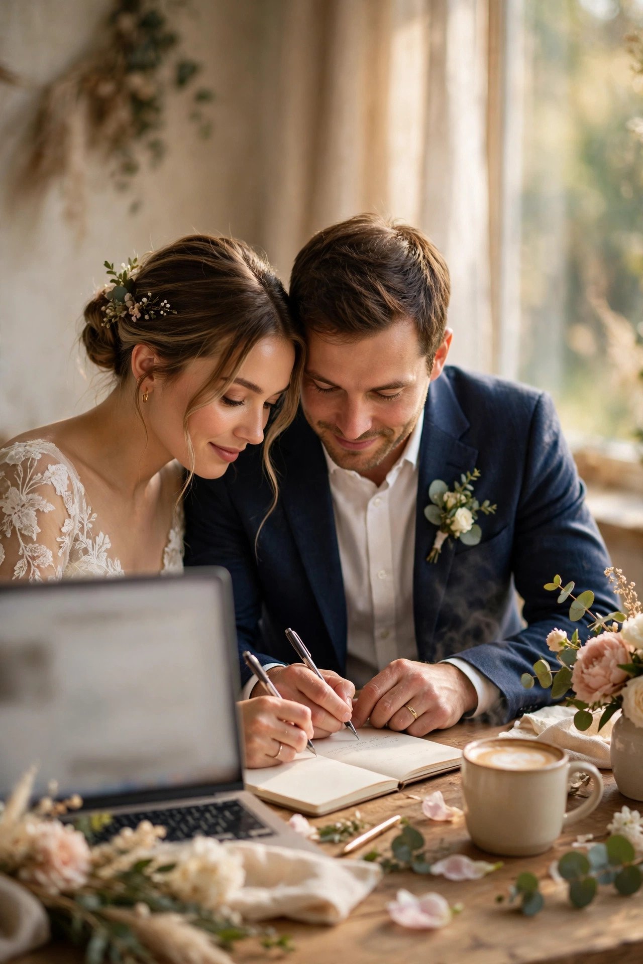The Short-and-Sweet Two-Paragraph Story — love story example shown on a wedding website page
