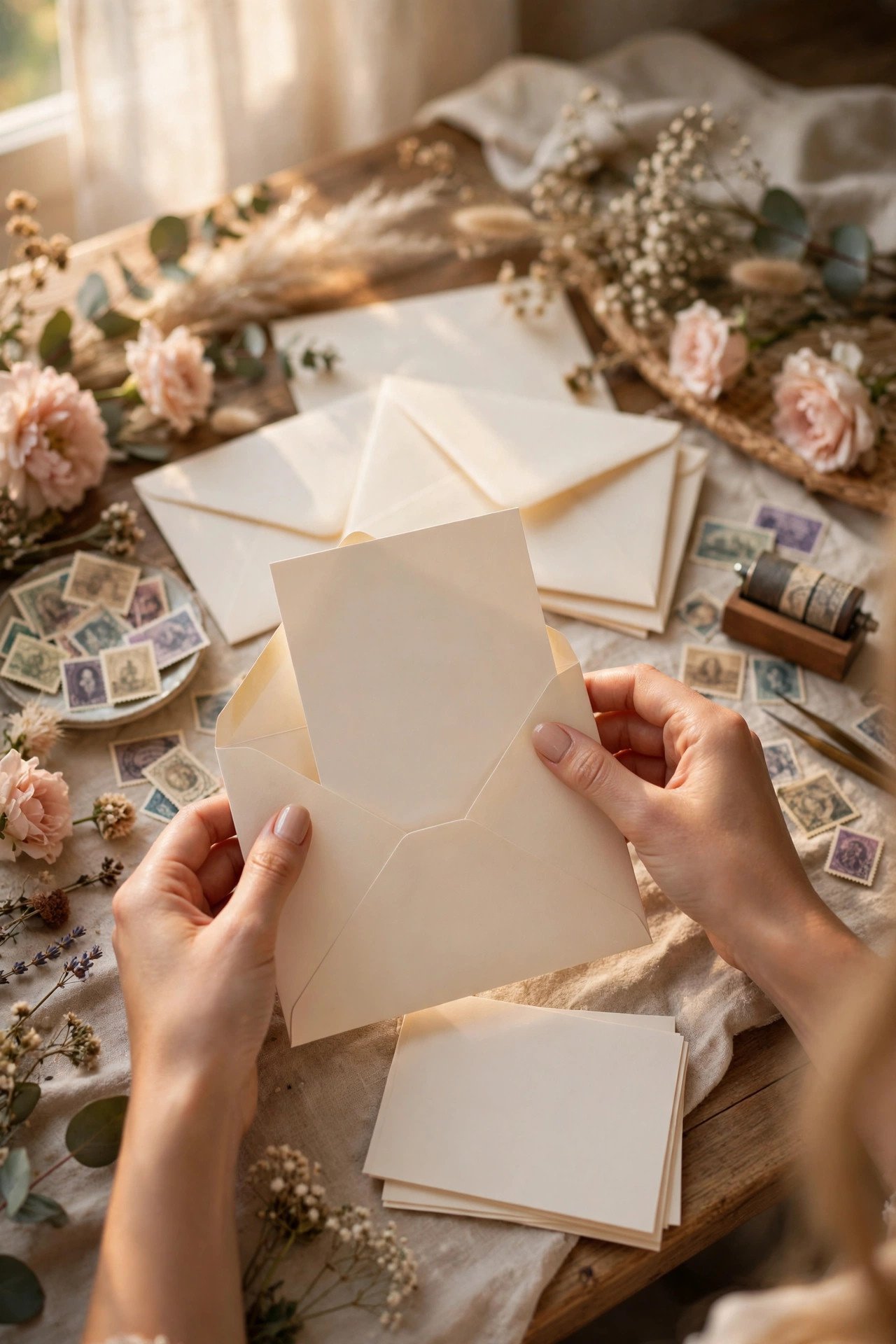 The Wedding Announcement Mailing — announcement etiquette moment between a couple and their family