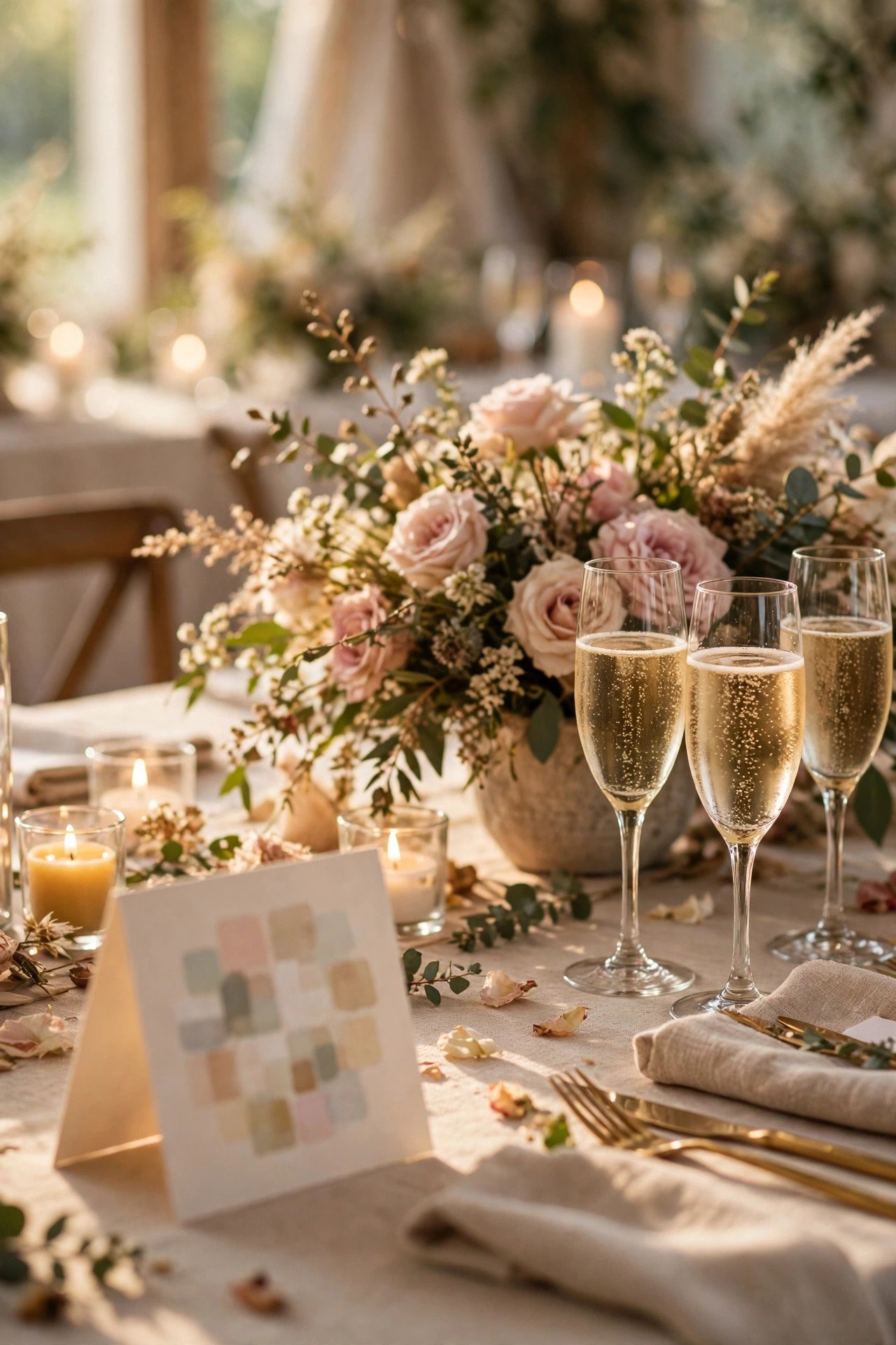 Reception Table Signs — wedding QR code example printed for guests