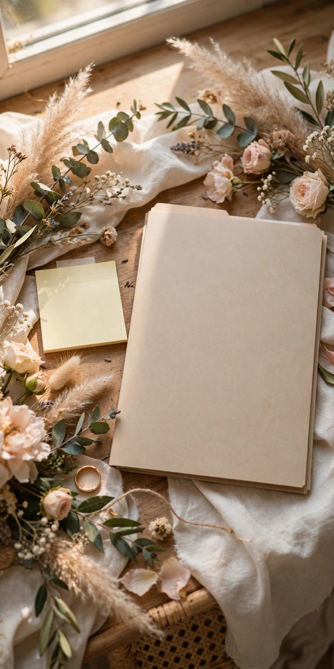 Sticky note of promises beside a contract that omits them