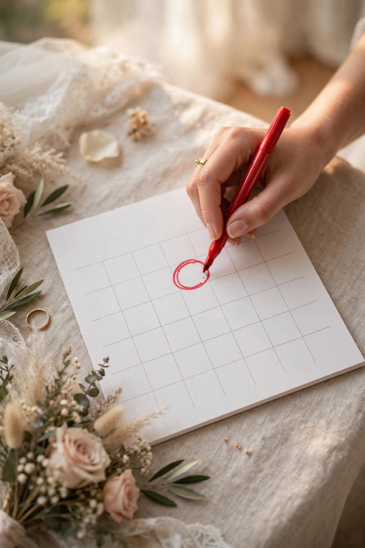 Calendar with a refund deadline circled in red